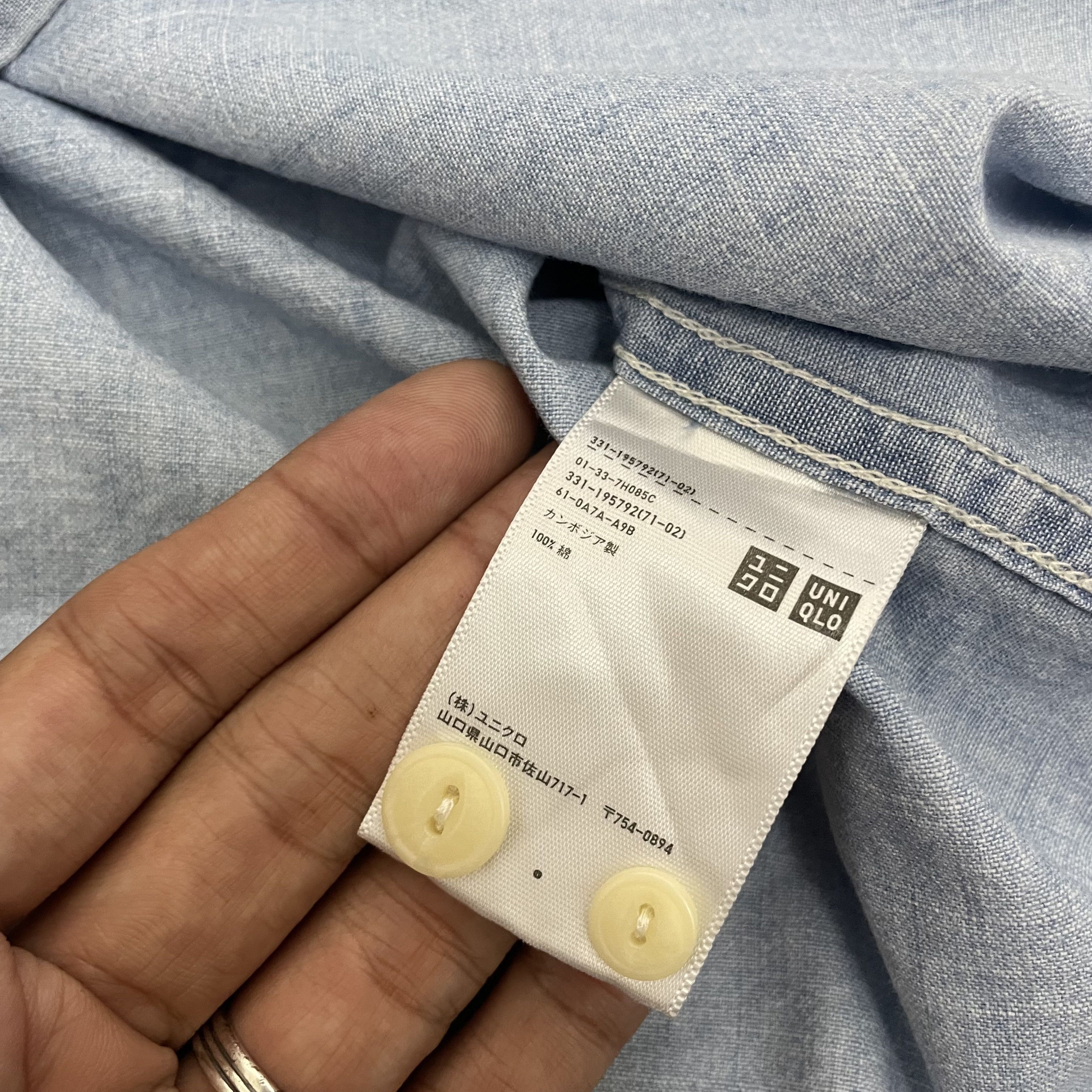 Japanese Brand × Uniqlo ⭐️SALE⭐️ [M] UNIQLO MANDARIN SHIRT DENIM Size M / US 6-8 / IT 42-44 - 5 Thumbnail
