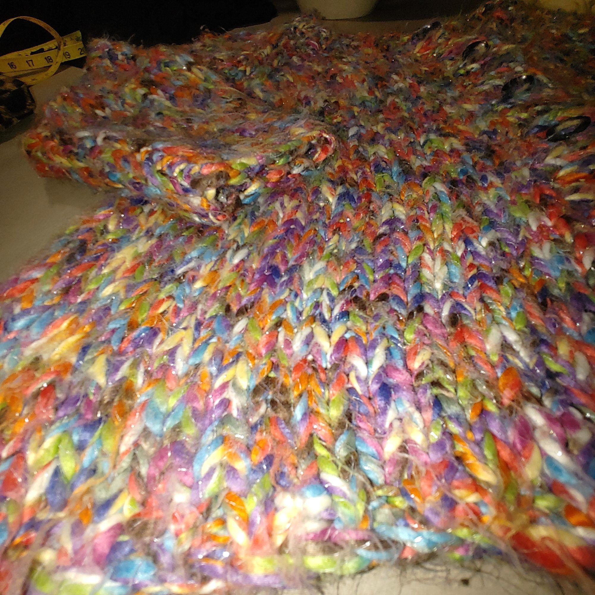 Other Cardigan Sweater XL Multicolor Oversize Cropped Chunky Knit Size XXL / US 16-18 / IT 52-54 - 12 Thumbnail