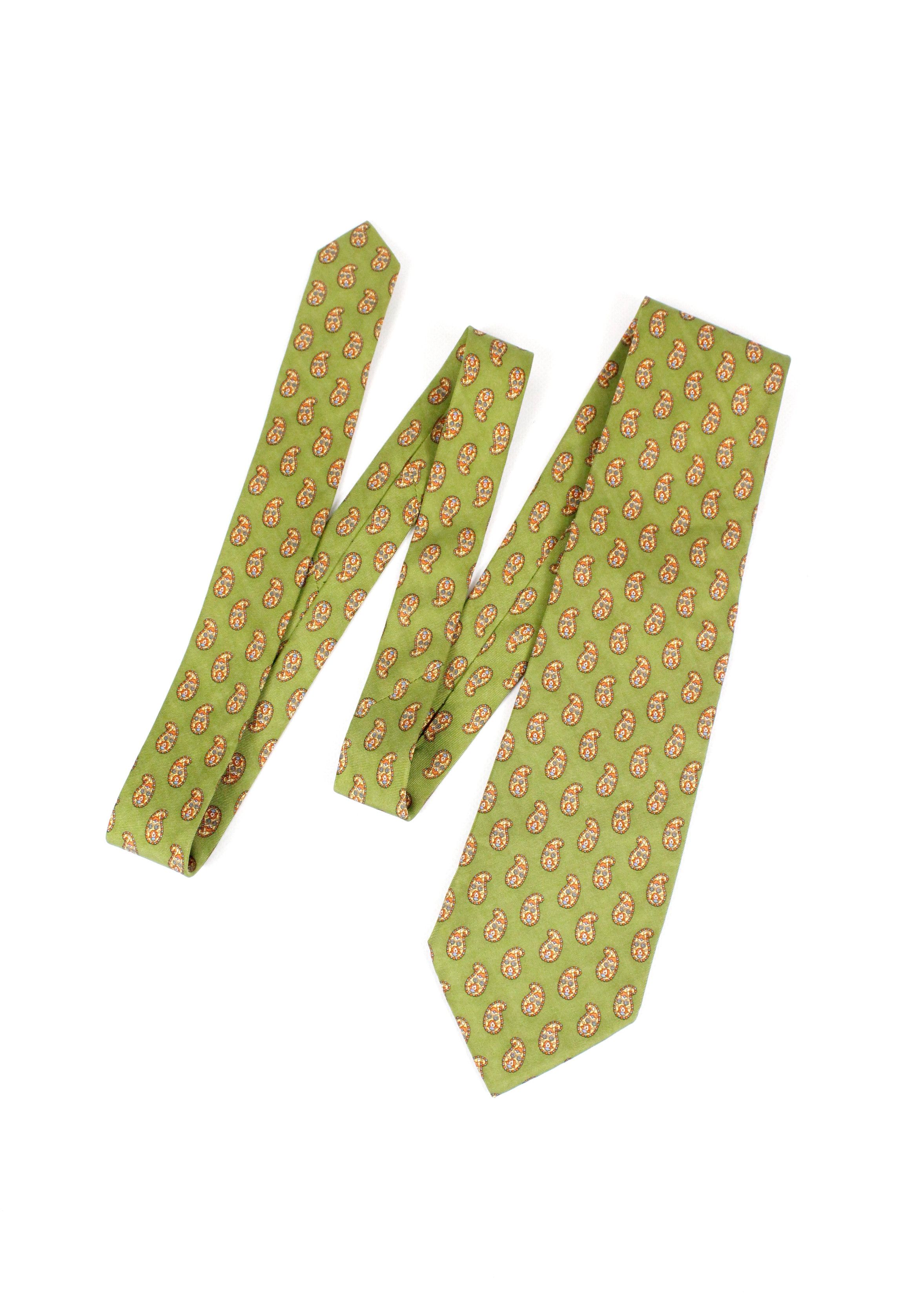 Etro Etro Milano Green Paisley Pattern Silk Tie Cravatte Size ONE SIZE - 1 Thumbnail