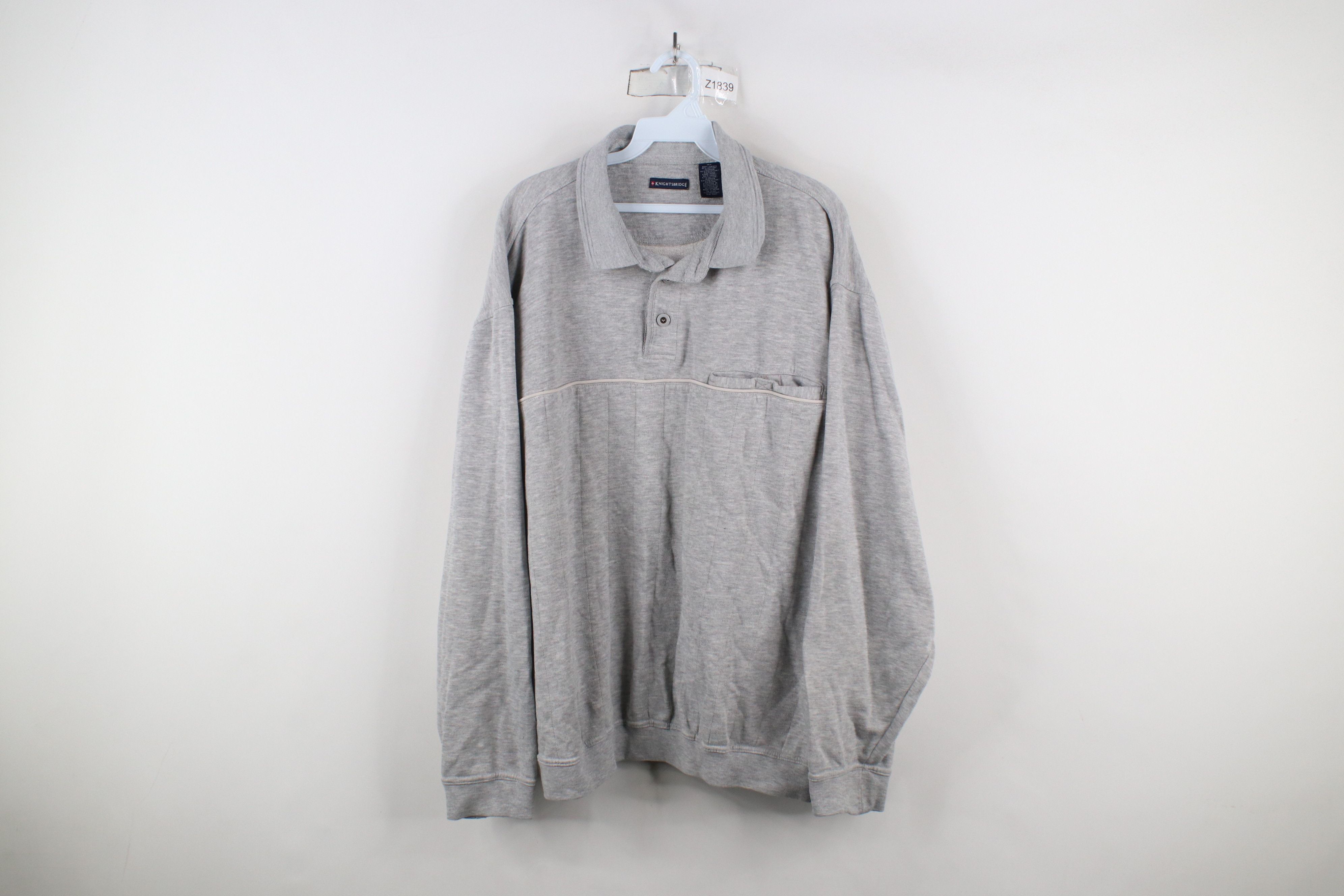 Vintage Vintage 90s Streetwear Striped Collared Pullover Sweatshirt Size US XXL / EU 58 / 5 - 1 Thumbnail
