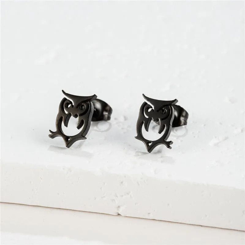 Jewelry Owl Mini Stud Earrings Charm Earring Gift Size ONE SIZE - 1 Preview