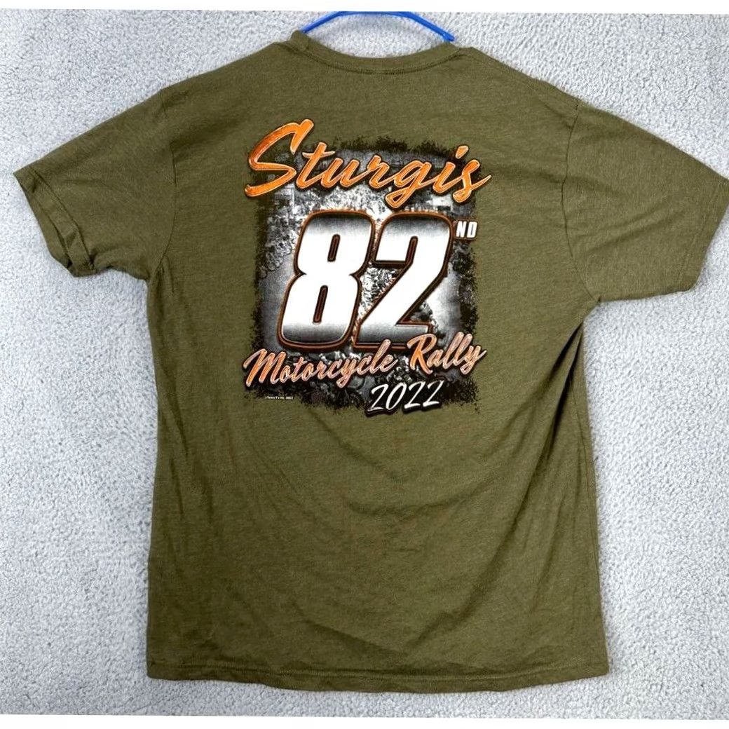 Next Level Nike Shirt Adult XL Green Sturgis Motorcycle Rally Tee Next Level Apparel Men Size US XL / EU 56 / 4 - 2 Thumbnail