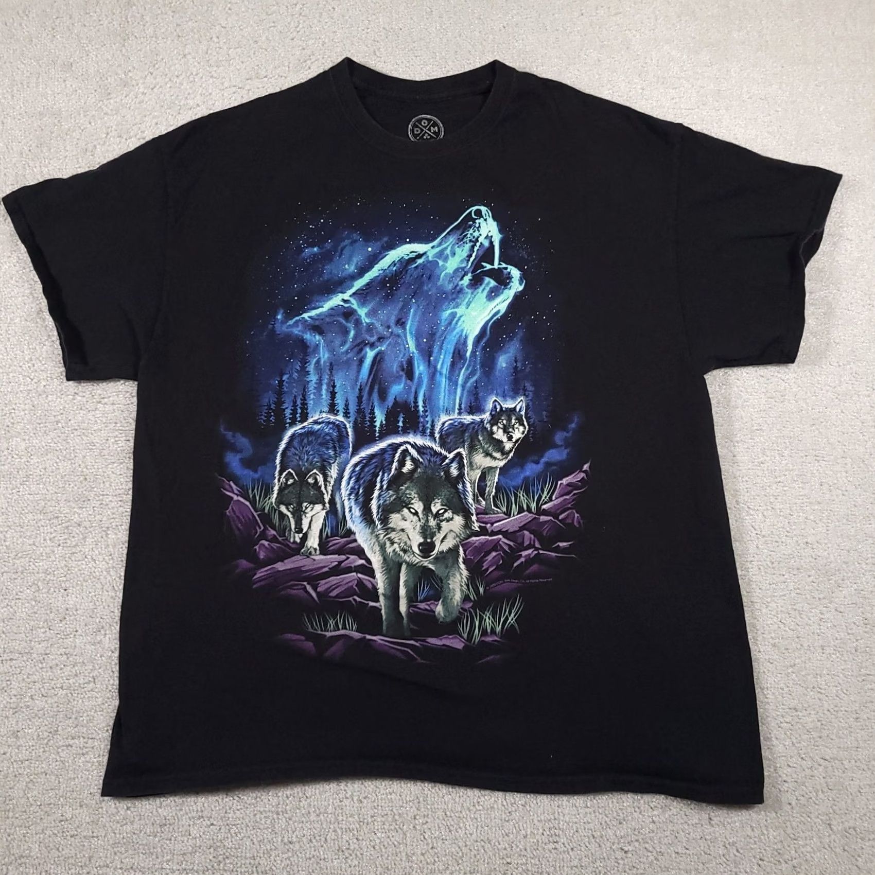 Vintage DOM Short Sleeve Wolf Animals Graphic Black Tee T-Shirt Mens XL Outdoors Wild Shirt Mens XL Black Animals Graphic Tee Size US XL / EU 56 / 4 - 2 Thumbnail