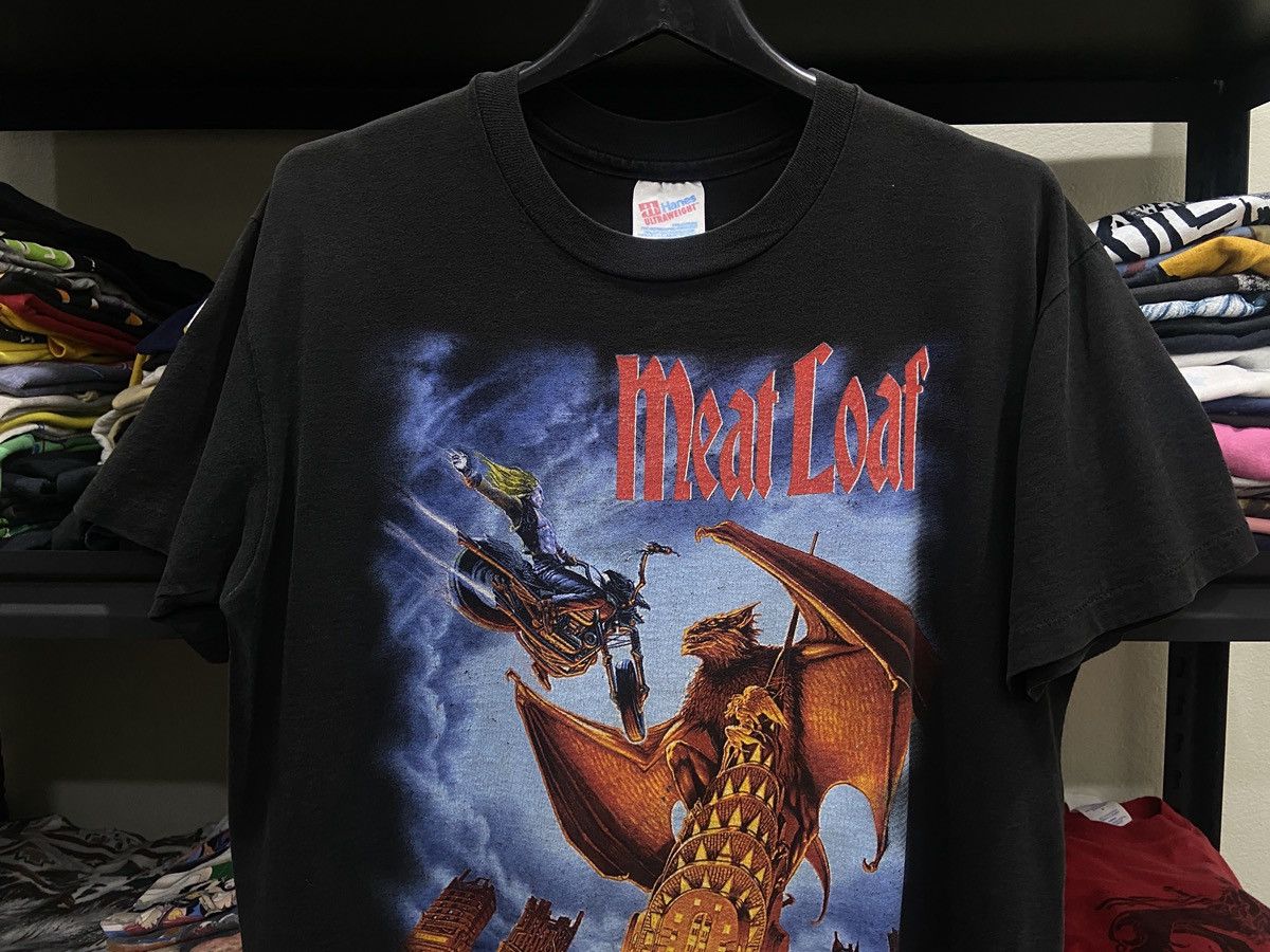 Band Tees × Vintage Vintage 90s Meat Loaf Hard rock Metal World Tour TShirt Size US L / EU 52-54 / 3 - 2 Thumbnail