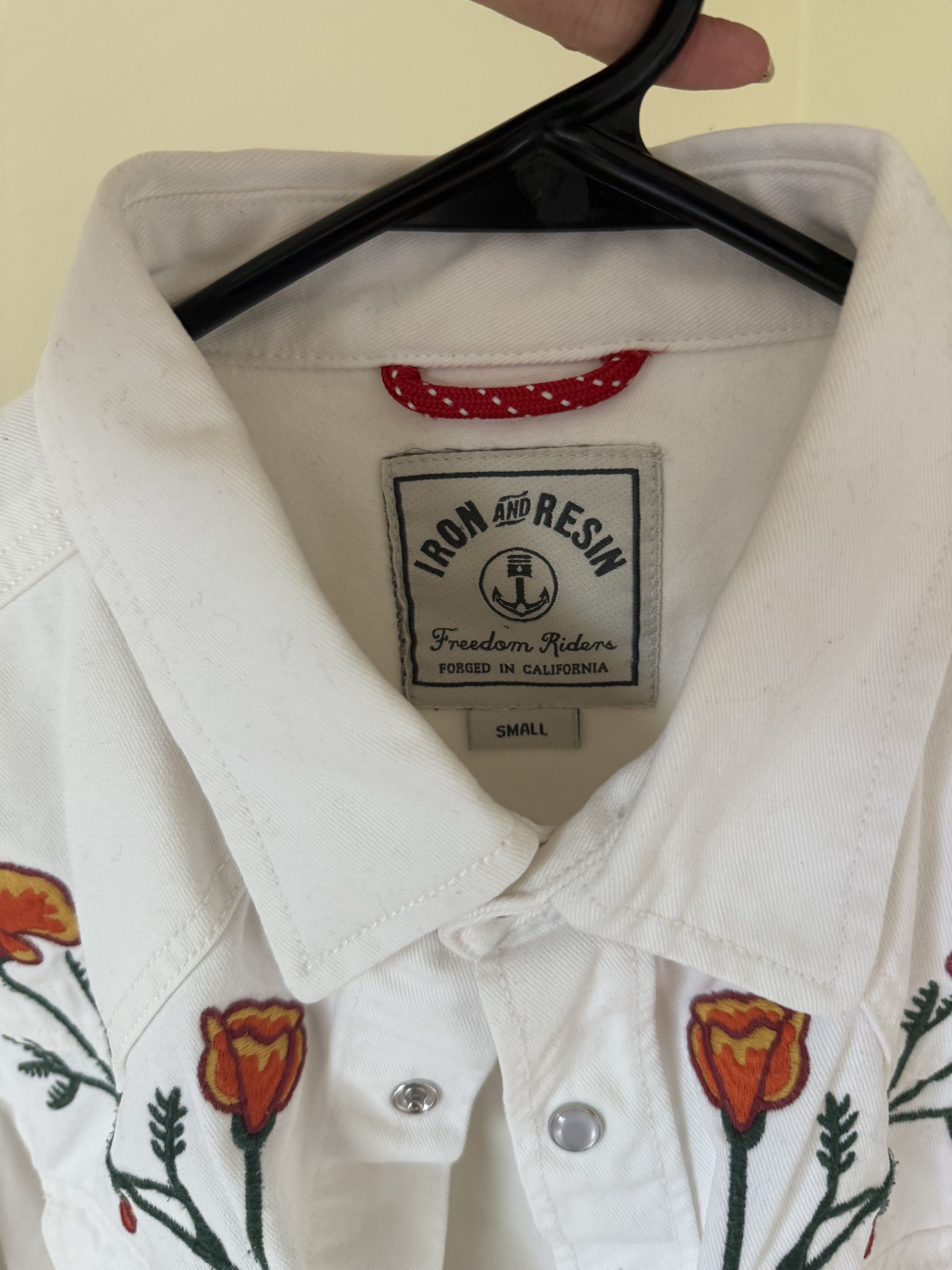 Iron & Resin Iron & Resin Western Shirt — White Embroidered Floral Snap Size US S / EU 44-46 / 1 - 2 Thumbnail