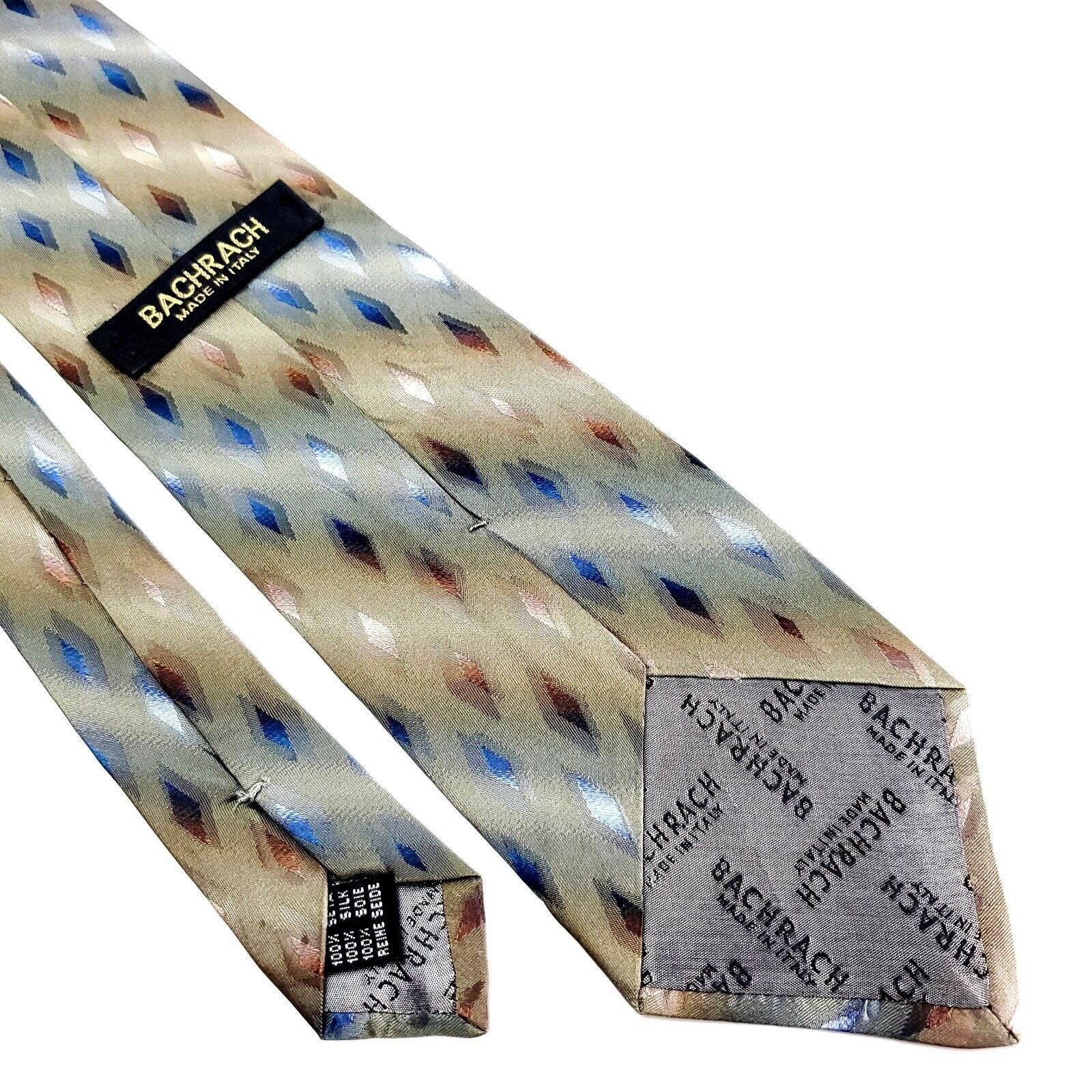 Bachrach Bachrach Textured Silk Tie Tan Blue Size ONE SIZE - 5 Thumbnail