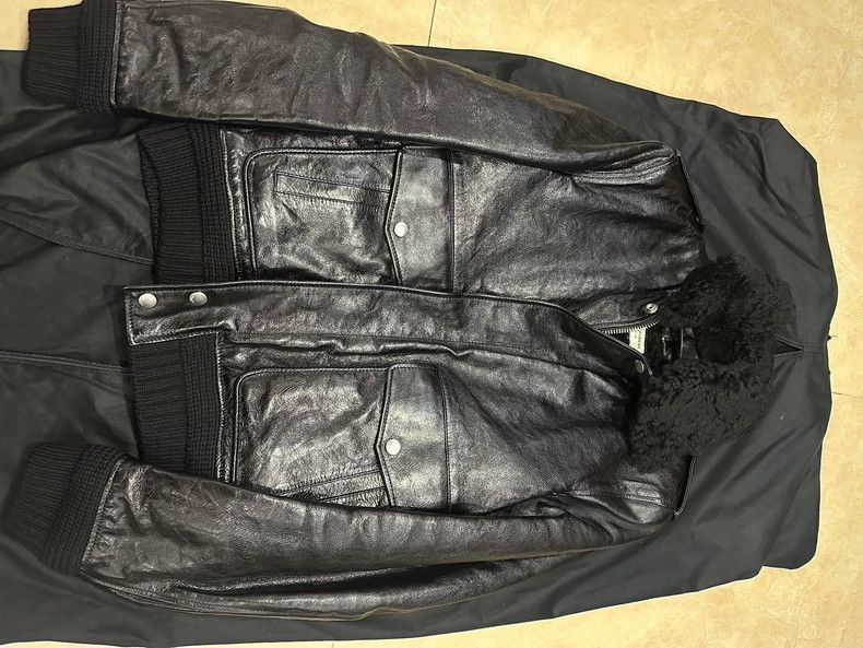 Saint Laurent Paris Saint Laurent Leather Jacket with Fur Collar- Size US S / EU 44-46 / 1 - 3 Thumbnail