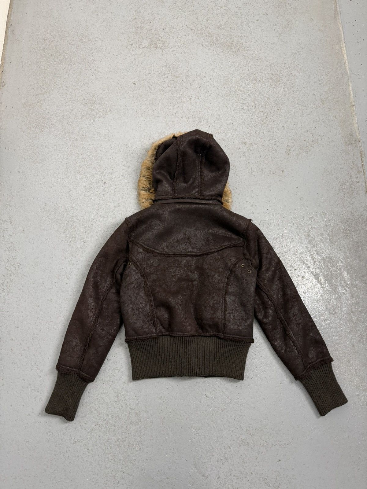Other Suede Leather Multi-zip Narrow Waist Fur Bomber Jacket Size L / US 10 / IT 46 - 12 Thumbnail