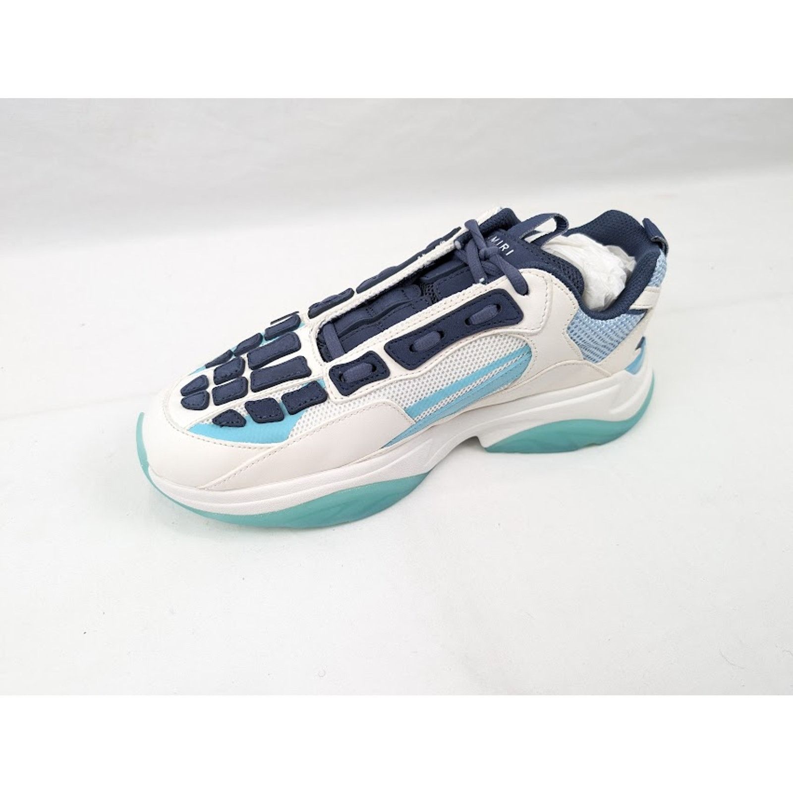 Amiri o1rshd1 Bone Runner Low-Top Sneakers in Baby Blue Size US 13 / EU 46 - 8 Thumbnail