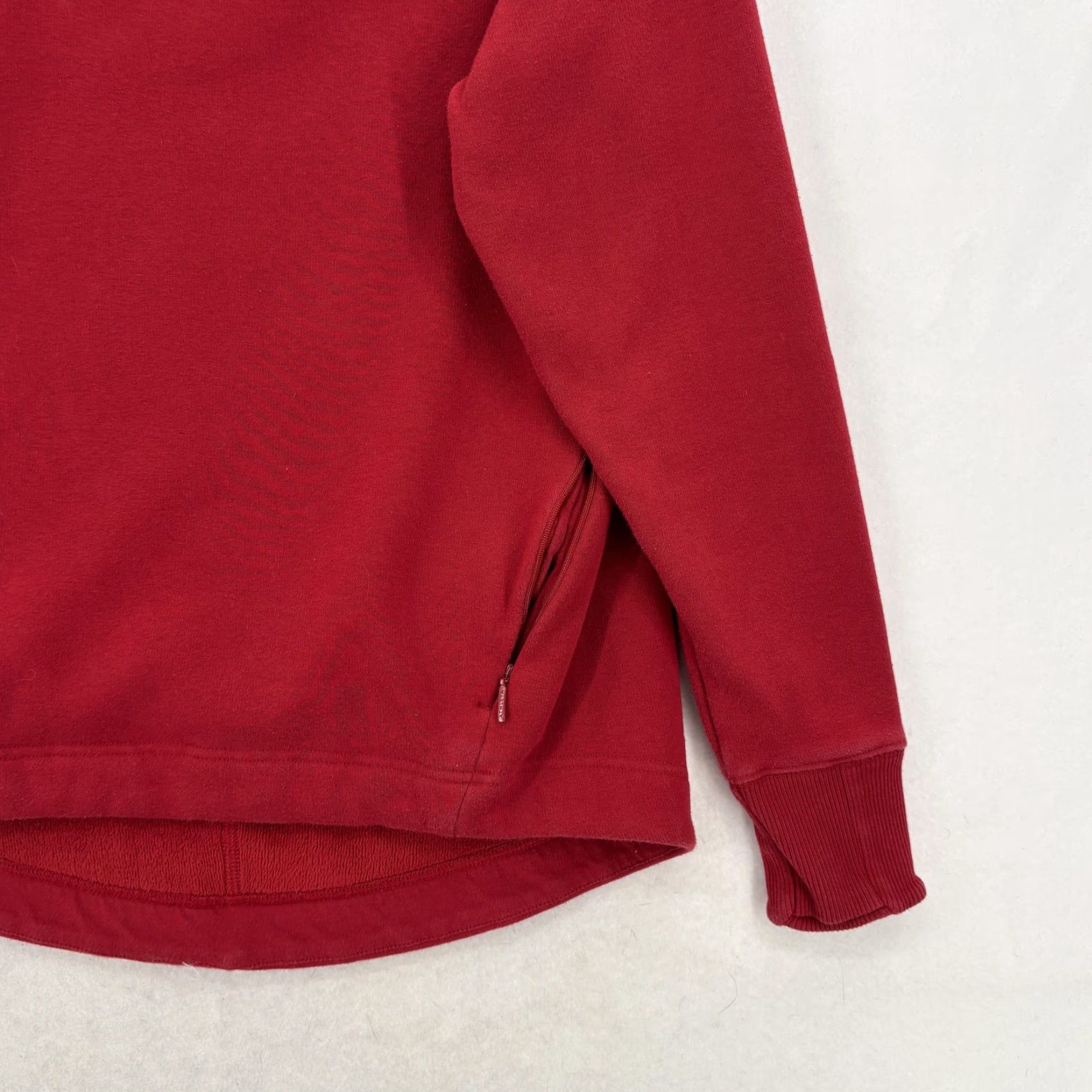 Athleta Athleta Sweatshirt Womens Small Red Cowl Neck Fleece Cozy Karma II Pullover Pocket Zipper Size S / US 4 / IT 40 - 3 Thumbnail