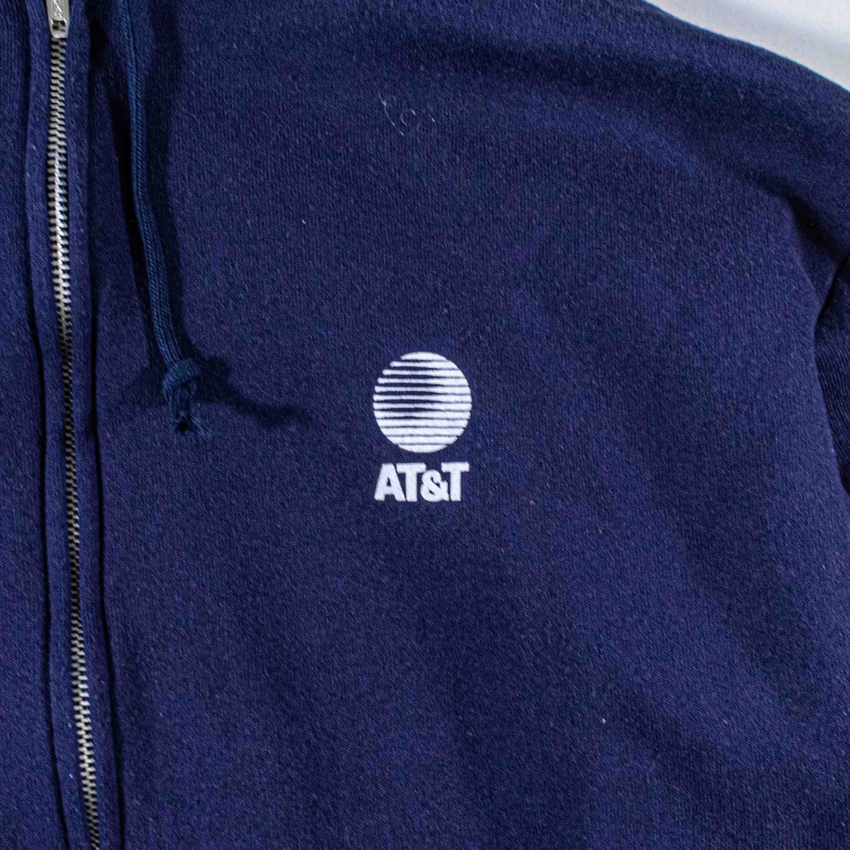 Jerzees Vintage AT&T Logo Full Zip Hoodie Jerzees Sweatshirt Tech Size US XL / EU 56 / 4 - 5 Thumbnail