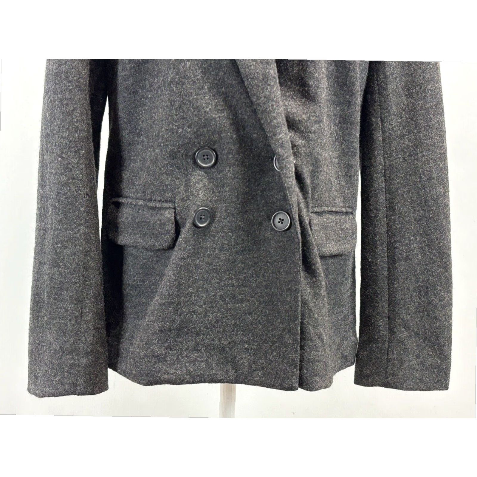 J.Crew J. Crew Charcoal Knit Blazer Jacket Size 10 Women's Double Breast Wool Size L / US 10 / IT 46 - 7 Thumbnail