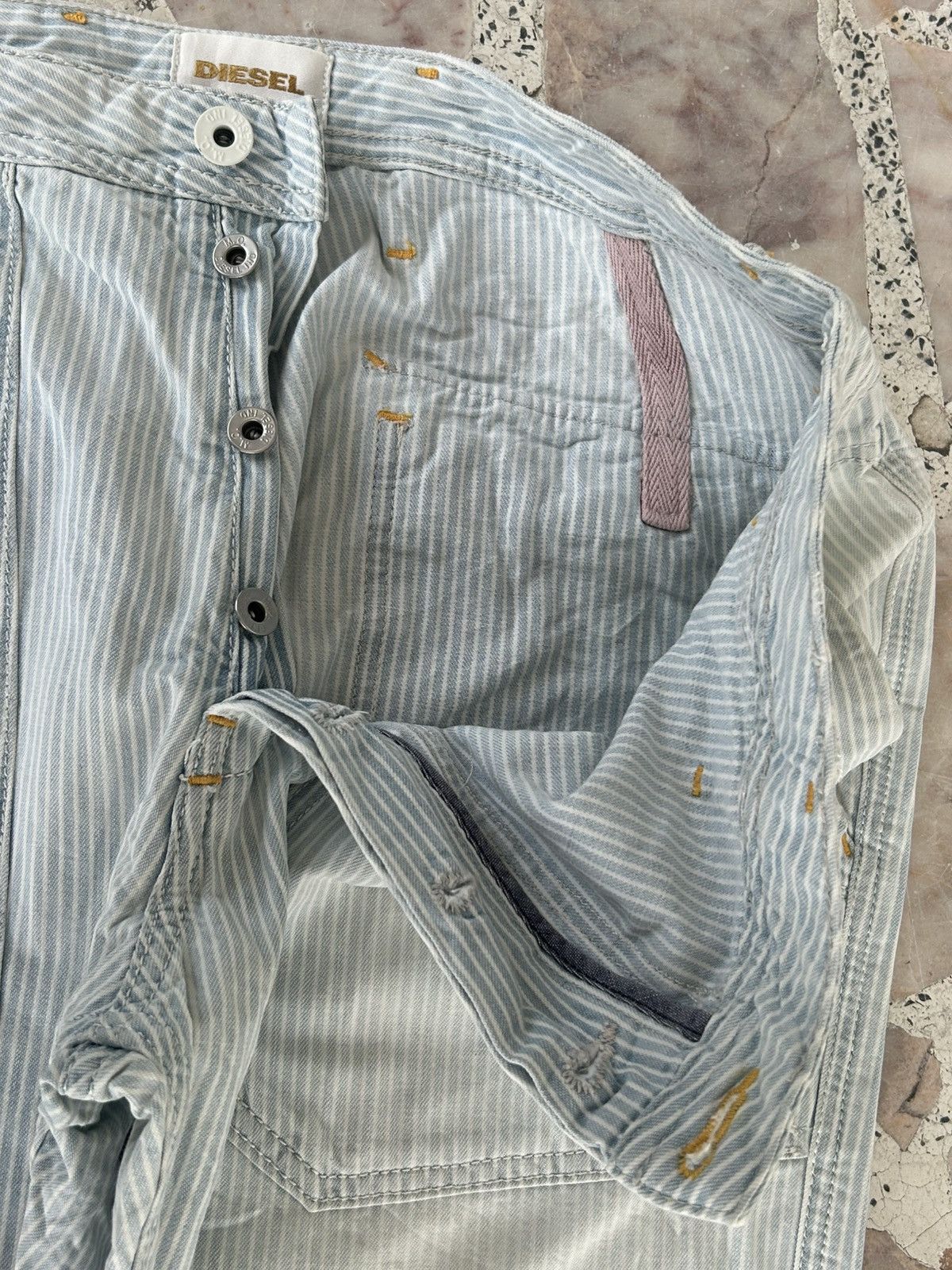 Diesel Vintage Carpenter Diesel Stripe Blue Denim Size US 31 - 8 Thumbnail