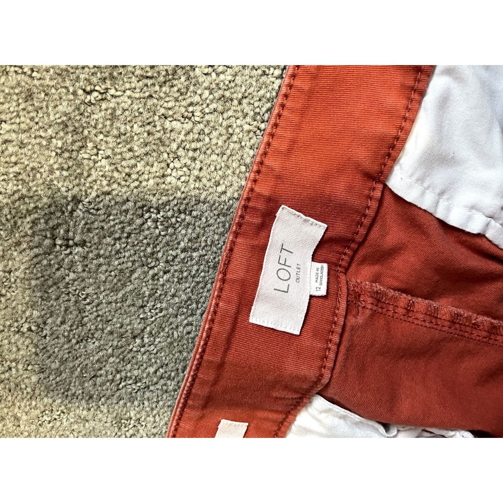 Ann Taylor ANN TAYLOR LOFT Marisa Orange straight leg pants size 12 Women Chino Cotton Dress Pants Regular Size 34" / US 12 / IT 48 - 5 Thumbnail