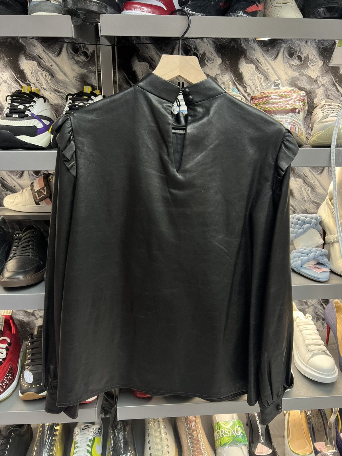 Saint Laurent Paris Saint Laurent Leather Blouse Size S / US 4 / IT 40 - 6 Thumbnail