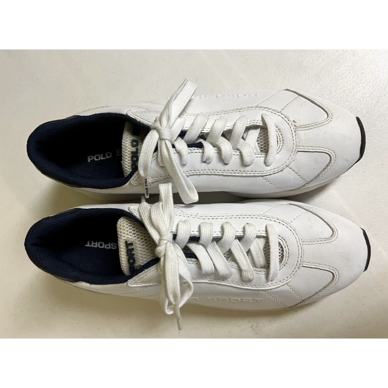 Vintage Polo Sport Mens Sneaker Leather White Lace Up 9.5 Shoes Tennis Casual Mens Size US M / EU 48-50 / 2 - 2 Thumbnail