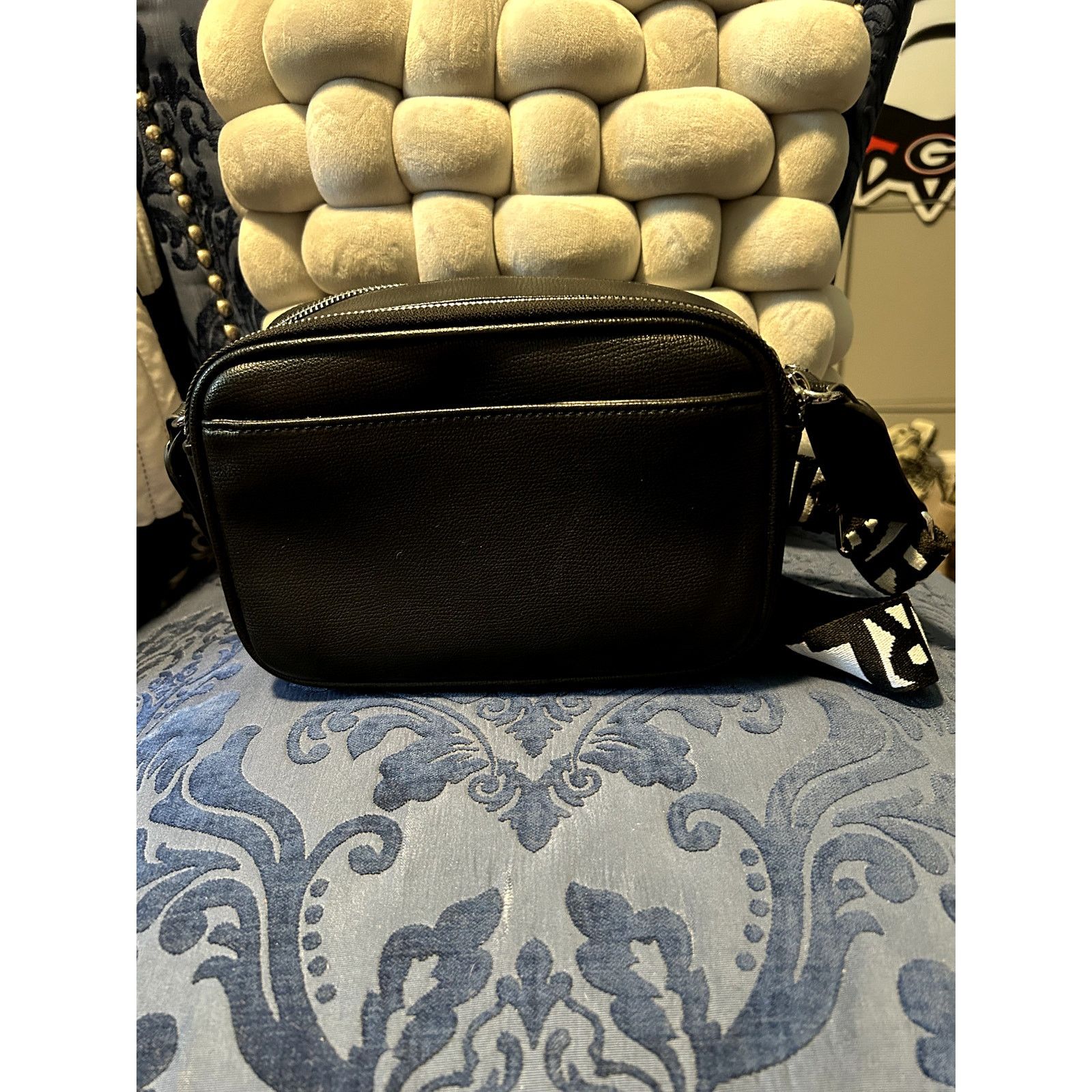 Karl Lagerfeld Karl Lagerfeld Maybelle Black Rhinestone Duo Camera Bag NWOT Size ONE SIZE - 4 Thumbnail