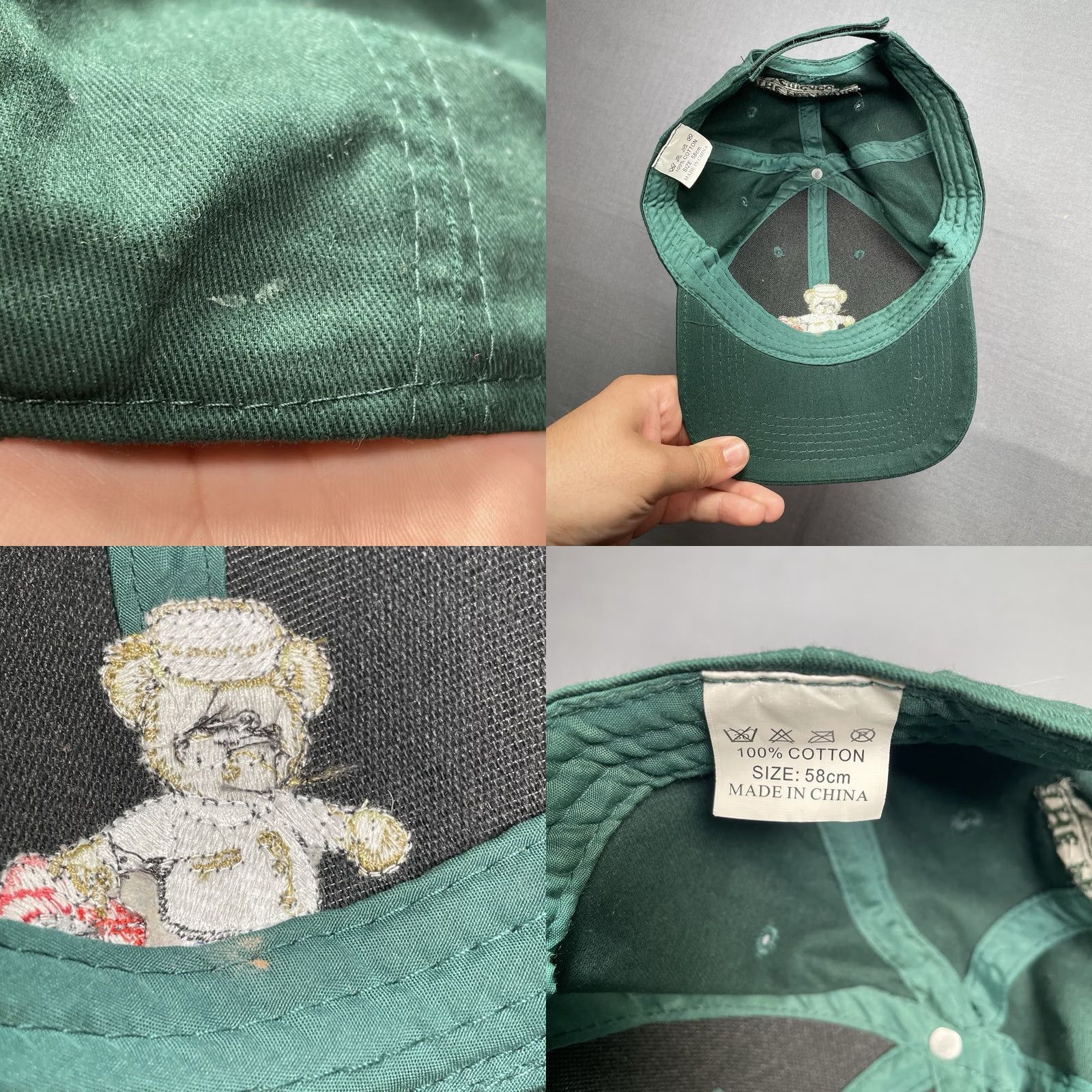 Vintage BEAR Promo Hat Cap Cotton Rare Adjustable Green Unbranded Baseball Cap Unisex Adults Casual Vintage: No Size ONE SIZE - 8 Thumbnail