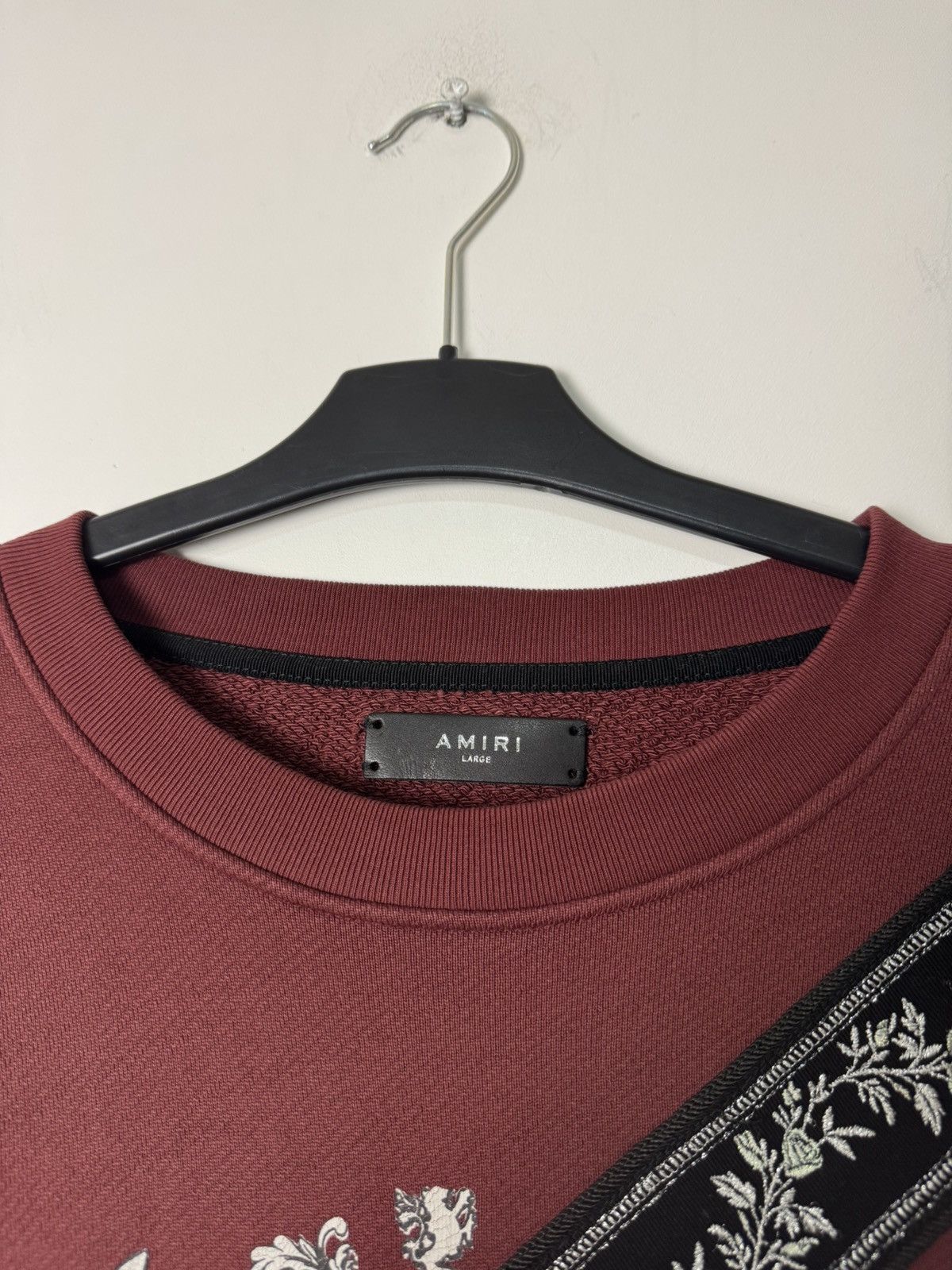 Amiri Amiri Sweatshirt Crewneck Maroon Burgundy Luxury Designer Size US L / EU 52-54 / 3 - 12 Thumbnail