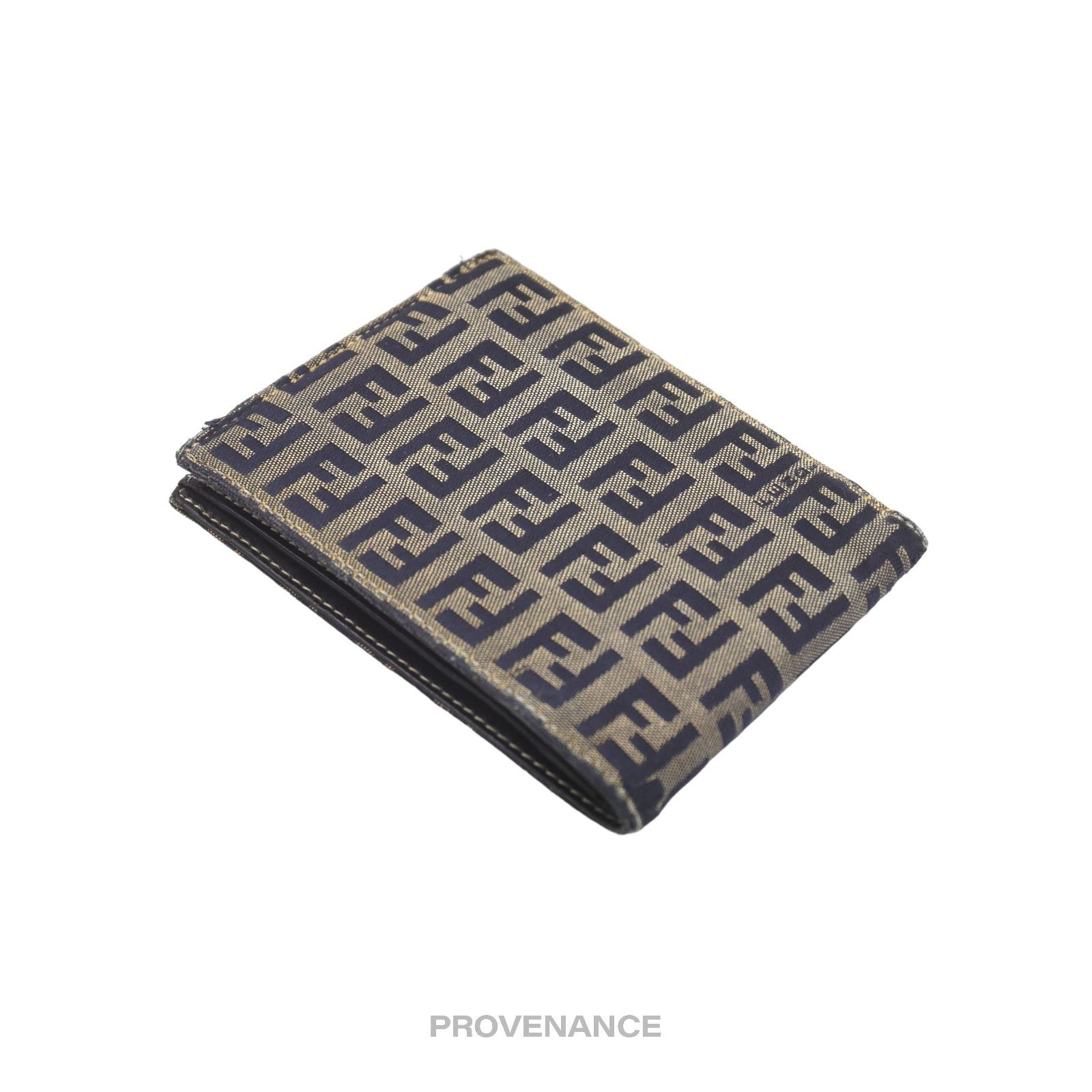 Fendi 🔴 Fendi Bifold Wallet - Micro FF Zucca Canvas Navy Size ONE SIZE - 3 Thumbnail