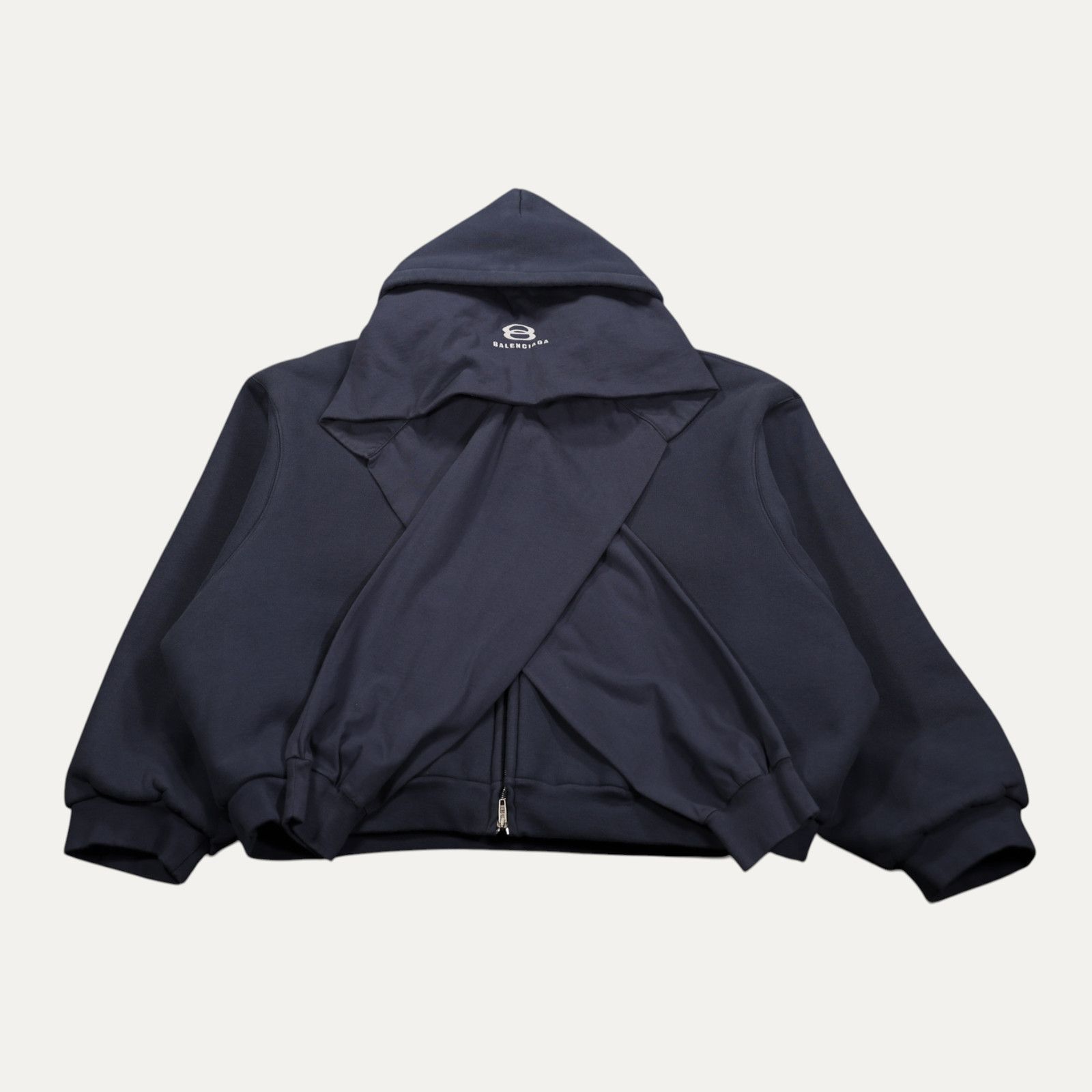 Balenciaga Balenciaga WFP Navy Zip Hoodie | Grailed