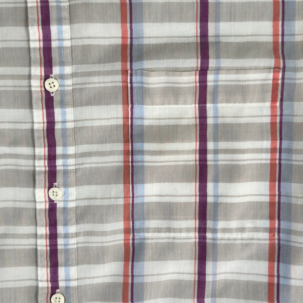 Vintage VINTAGE Manhattan Shirt Adult MEDIUM Brown Blue Plaid Button-Down Sport 80s Mens Size US M / EU 48-50 / 2 - 5 Thumbnail