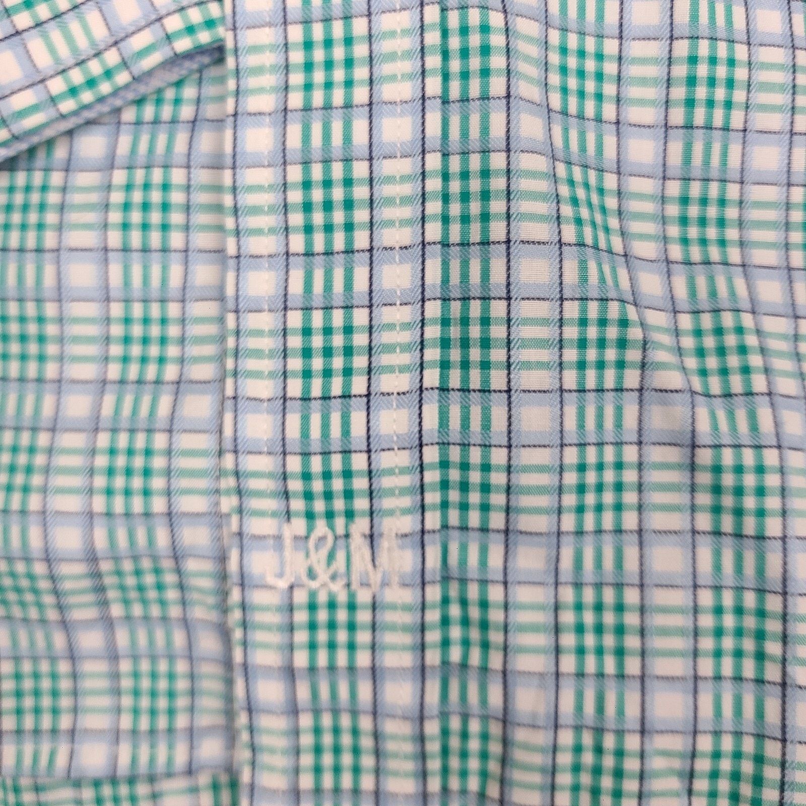 Johnston & Murphy Johnston & Murphy Shirt Blue Green Plaid Long Sleeve XL Size US XL / EU 56 / 4 - 3 Thumbnail