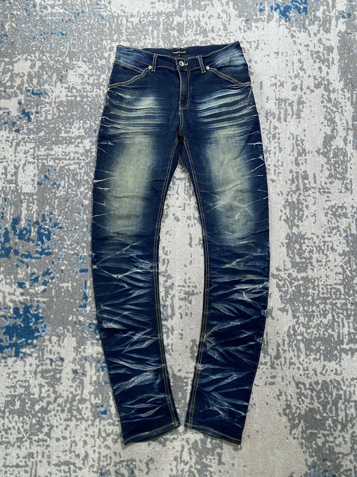 Tornado Mart Semantic Design Silver Whisker Waxed Jeans Size US 30 / EU 46 - 1 Thumbnail