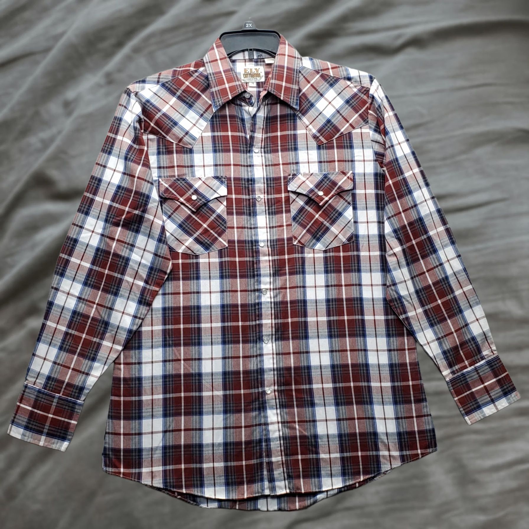 Vintage Ely Cattleman Mens Shirt Multi Plaid Pearl Snap M Adult M Regular Fit Western Casual Button-Up Men Size US M / EU 48-50 / 2 - 1 Thumbnail