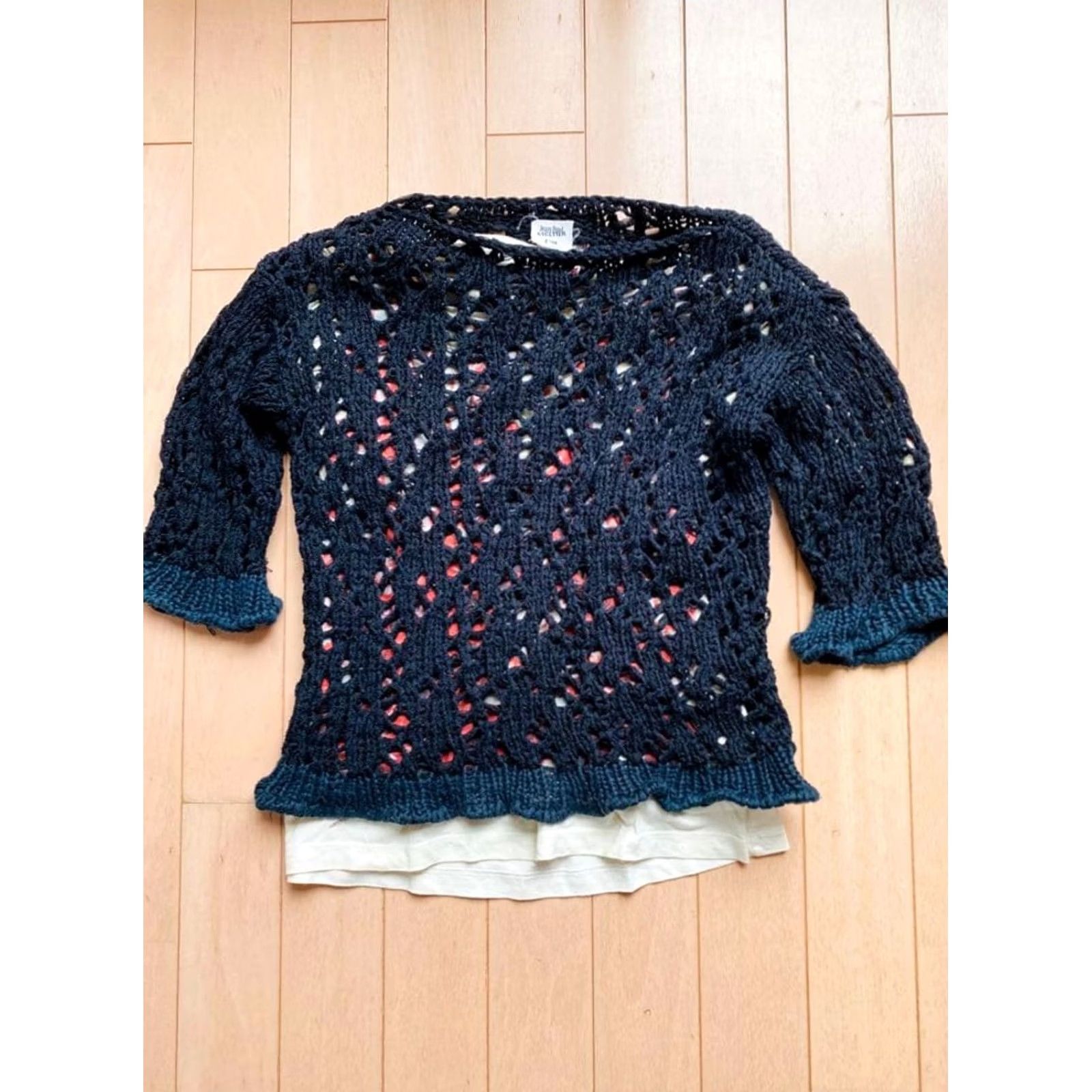 Jean Paul Gaultier VINTAGE JEAN PAUL GAULTIER Tie Womens 40 Femme Stretch Knit Top Size Black Designer Used Size S / US 4 / IT 40 - 2 Thumbnail
