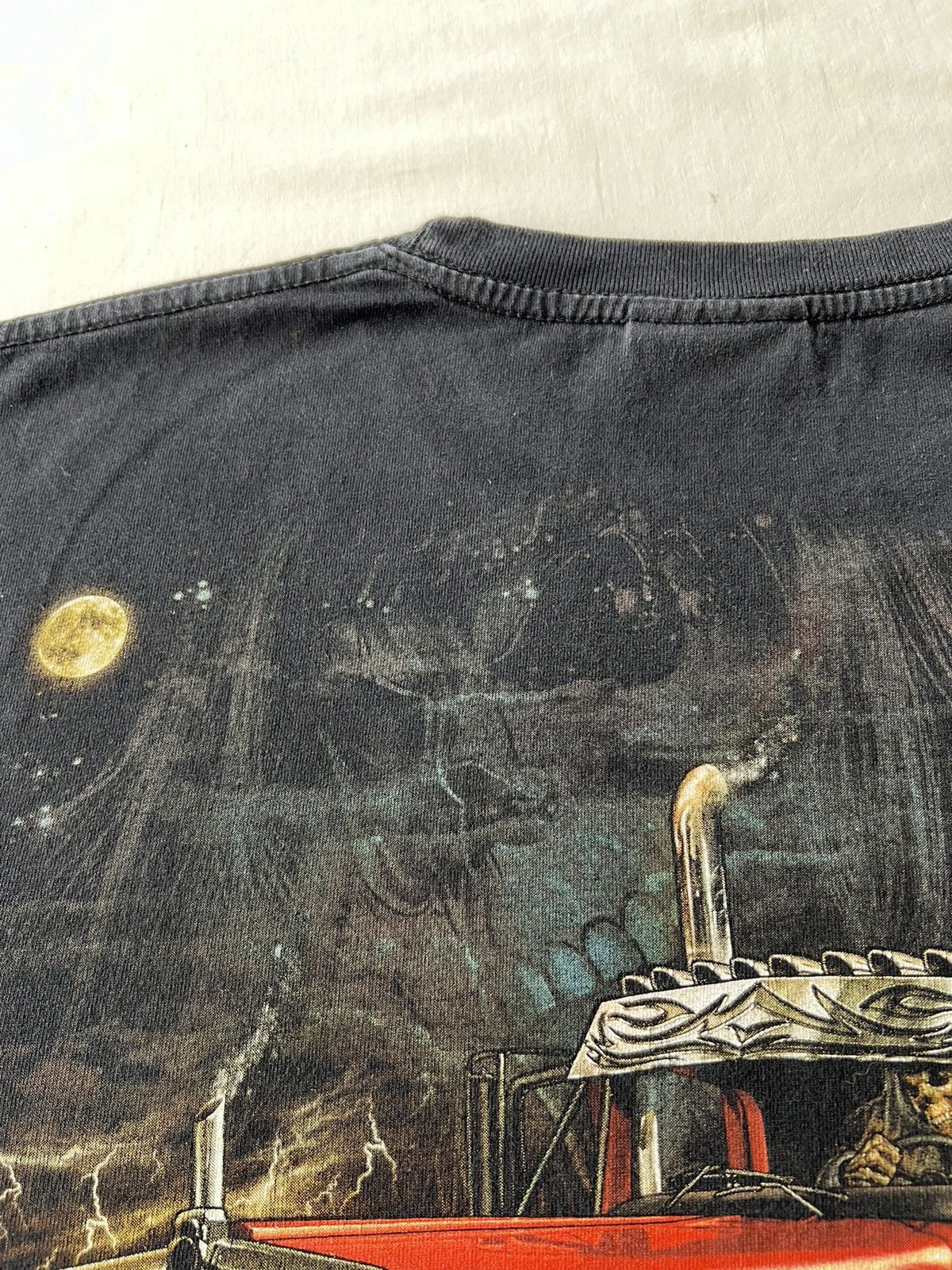 Vintage Vintage Semi Truck Skull Skeleton Graphic T-shirt Size US L / EU 52-54 / 3 - 14 Thumbnail