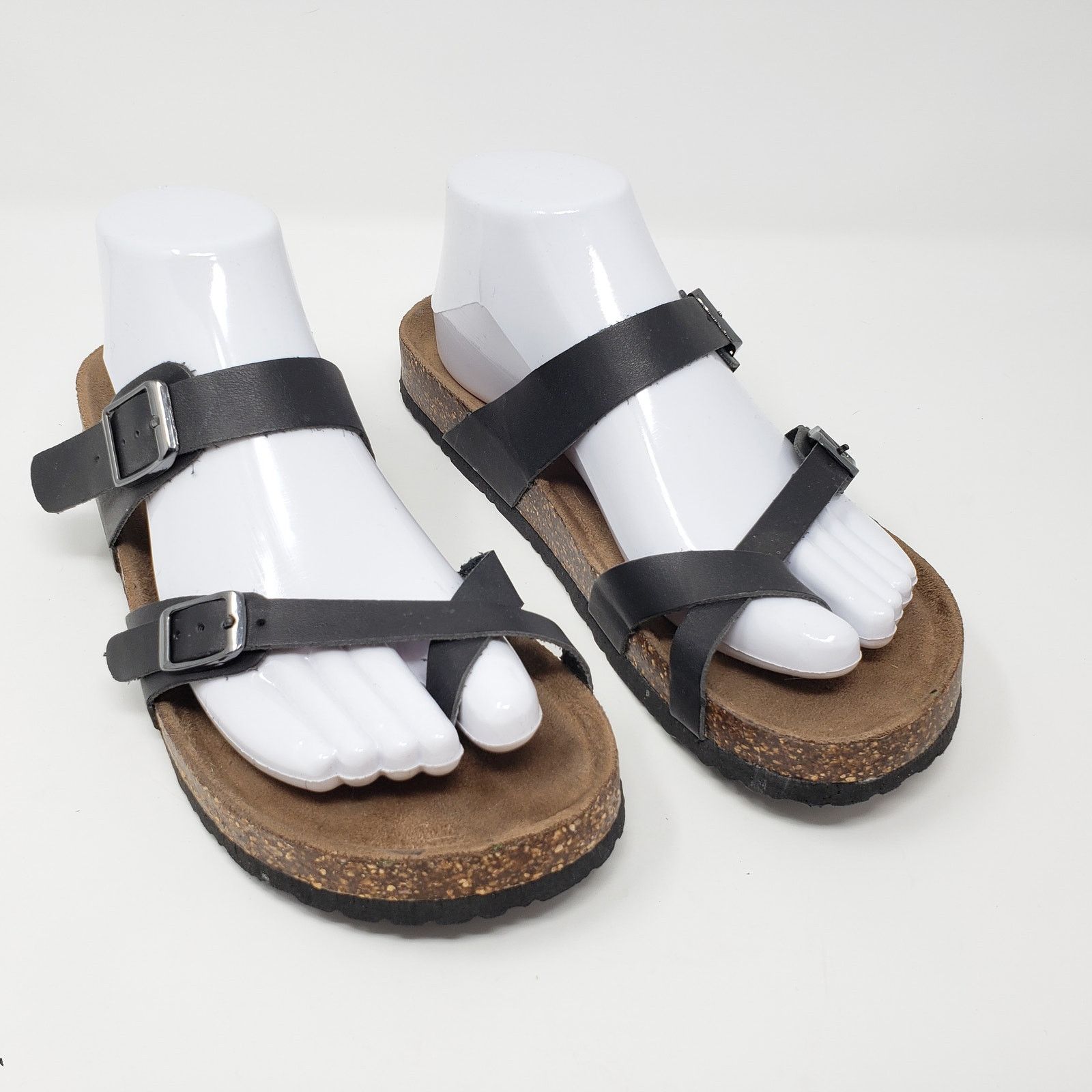 Other Outwoods 2-Strap Black Strappy Buckle Flat Slip-On Sandals 9 Size US 9 / IT 39 - 1 Thumbnail