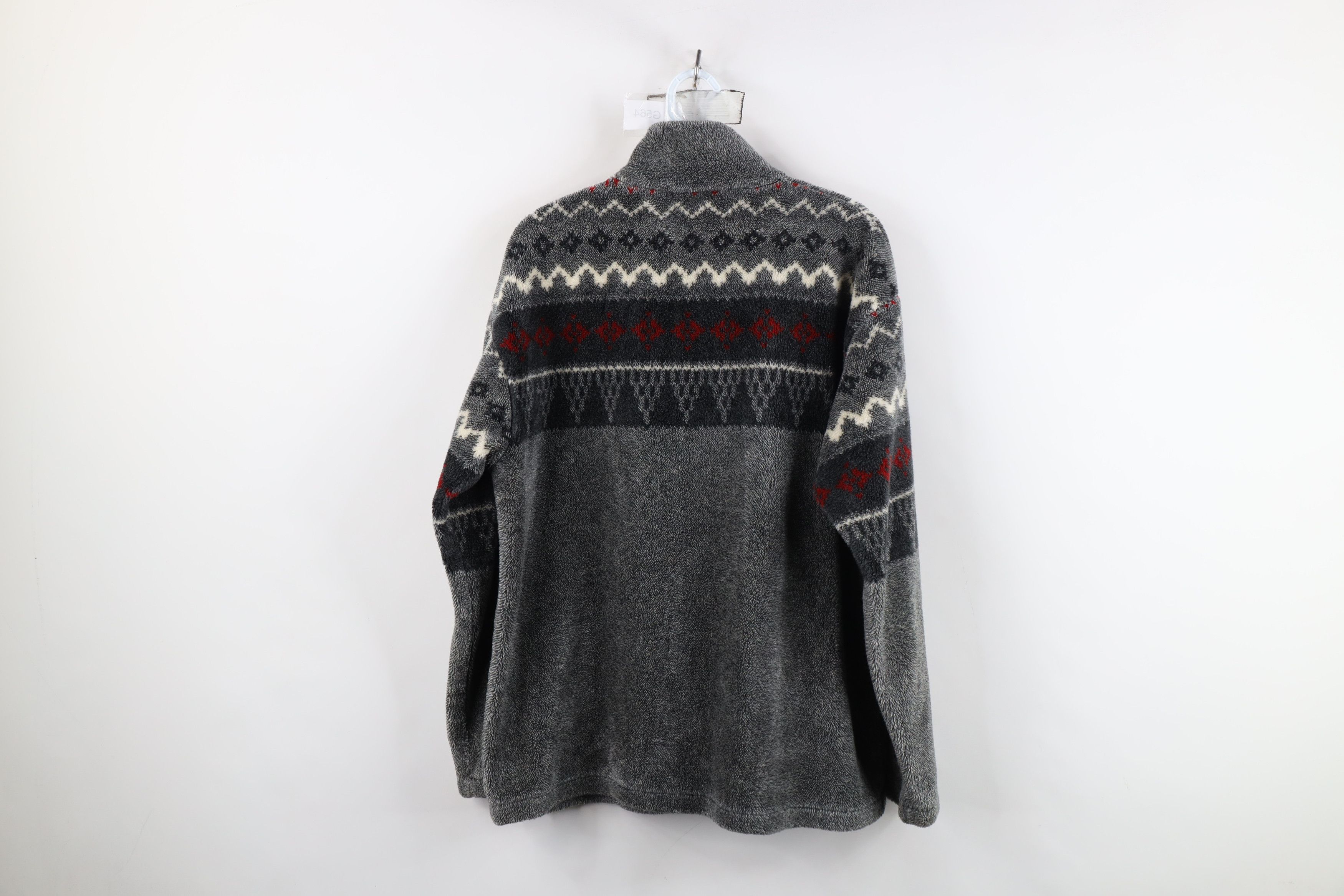 Vintage Vintage 90s Streetwear Fleece Fair Isle Half Zip Sweater Size L / US 10 / IT 46 - 9 Thumbnail