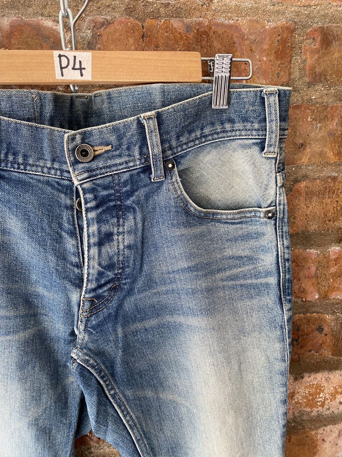 5351 POUR LES HOMMES 2000s 5351 pour less homme Flare Whisker Faded denim Size US 33 - 6 Thumbnail