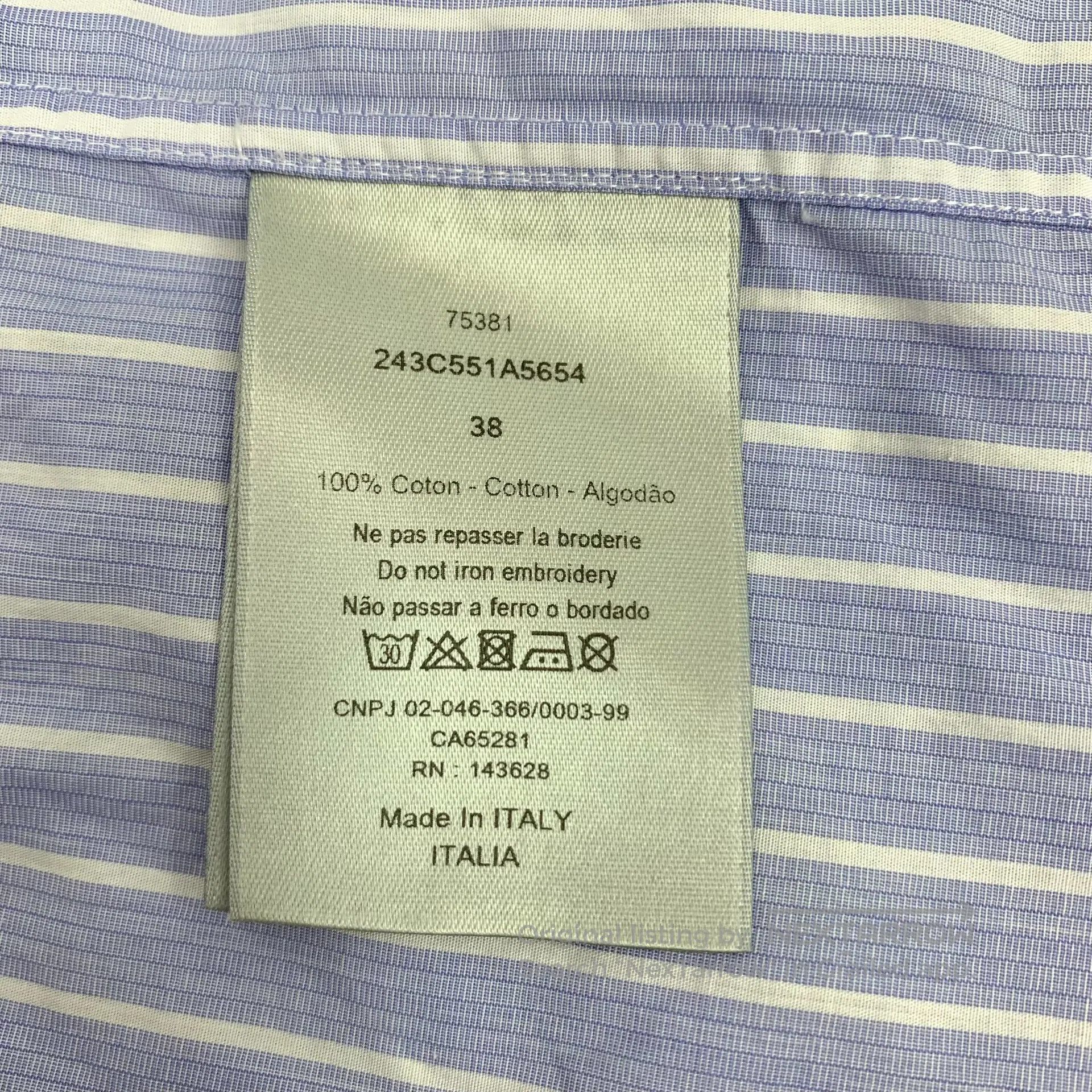 Dior Dior Blue Striped Cotton Lapel Single Breasted Long Sleeve Size XS / US 0-2 / IT 36-38 - 9 Thumbnail