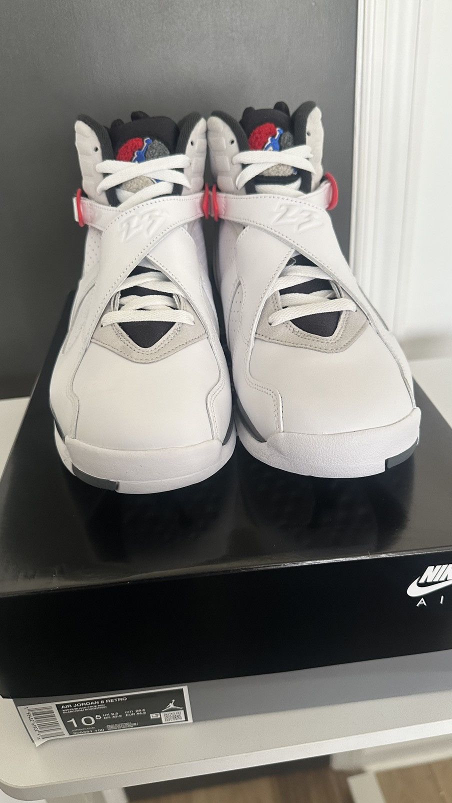 Jordan Brand Brand New Retro 8-White True Red Size US 10.5 / EU 43-44 - 6 Thumbnail