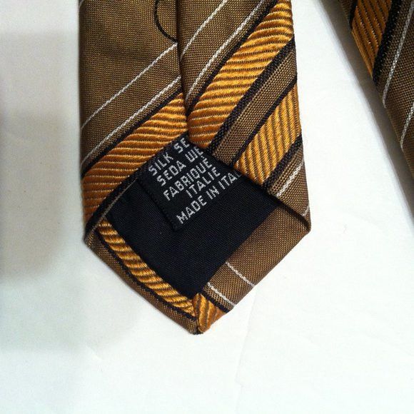 Hugo Boss HUGO BOSS MEN'S BROWN 100%SILK TIE WIDTH: 3 1/2" Size ONE SIZE - 6 Thumbnail
