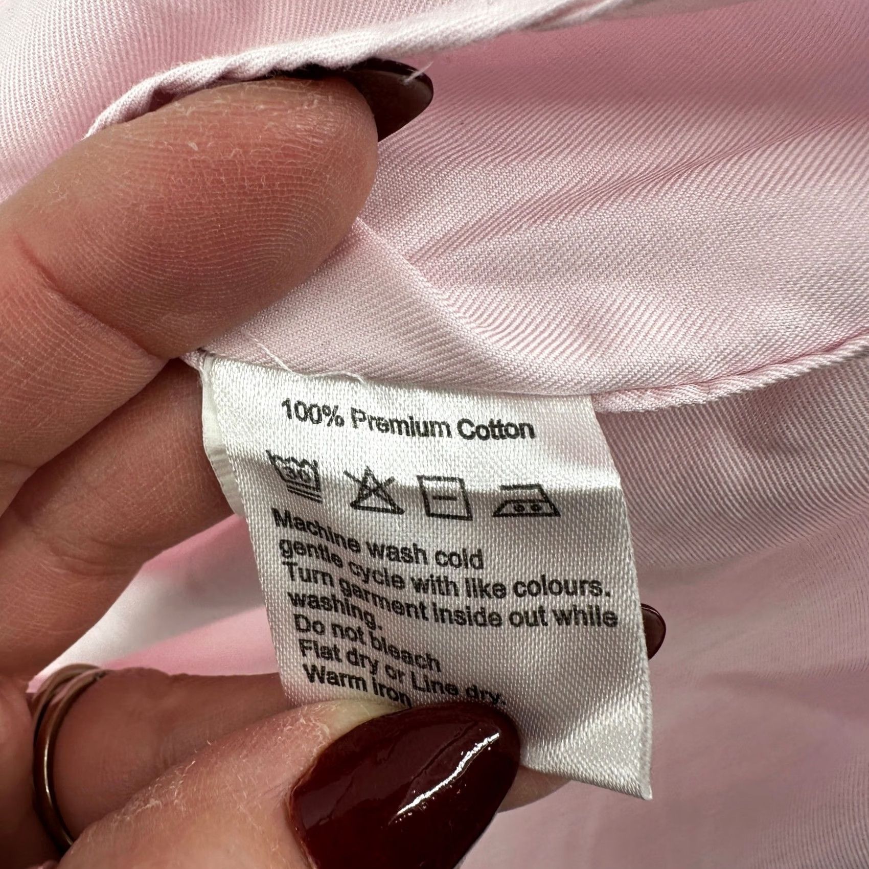 Pinko Spier Mackay Dress Shirt Pink Long Sleeve Men XL 17.5 36 Solid Classic Spread Barrel Cuff 100% Cotton Wrinkle Resistant Size 46R - 4 Thumbnail