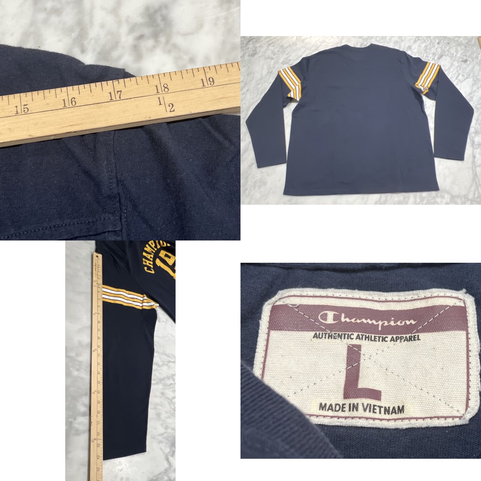 Champion Champion Jersey T Shirt Men Large Long Sleeve 19 Graphics Navy Blue Cotton Size US L / EU 52-54 / 3 - 9 Thumbnail
