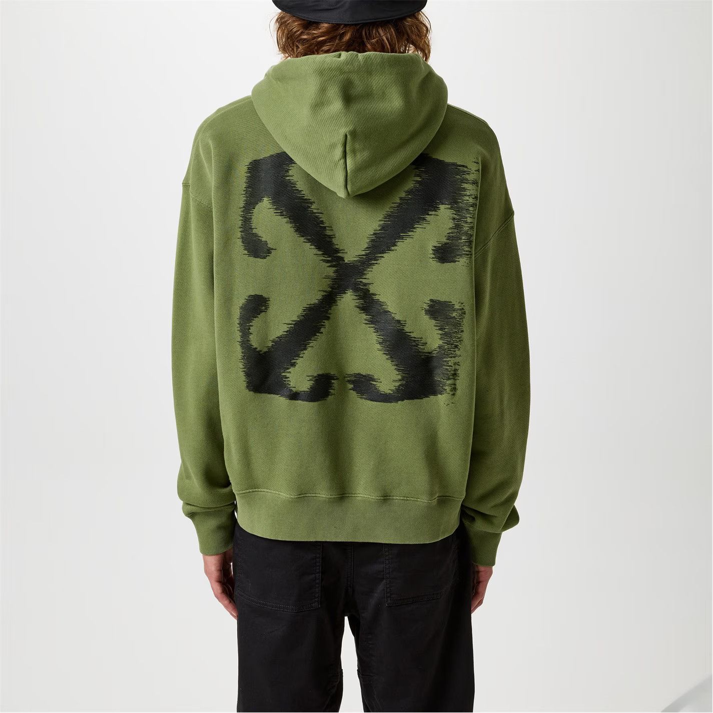 Off-White o1g2r1mq0226 Logo Print Cotton Hoodie In Green Size US XL / EU 56 / 4 - 3 Thumbnail