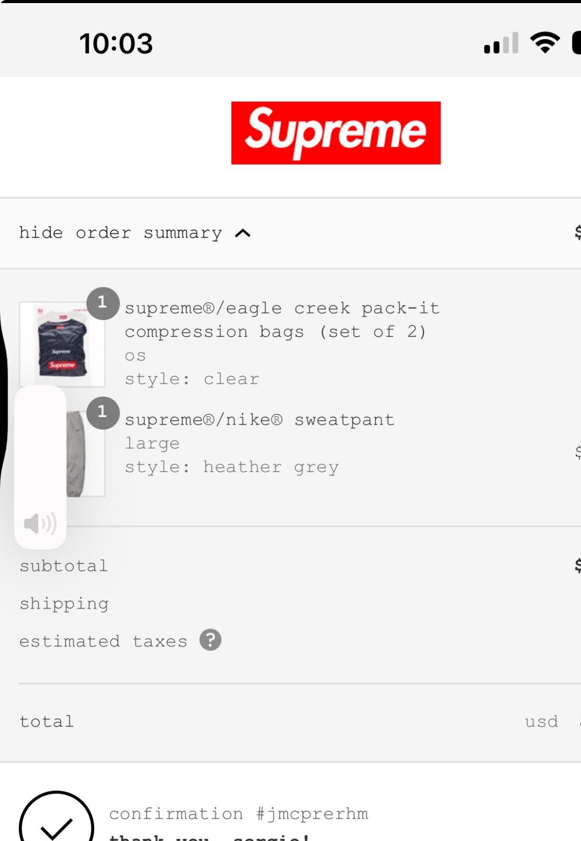 Nike × Supreme Grey supreme sweatpants Size US 34 / EU 50 - 2 Thumbnail