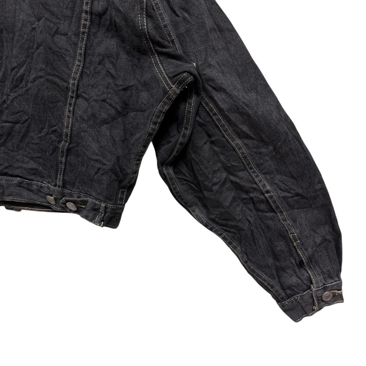 Japanese Brand Cotton Blue Cropped Denim Trucker Jacket Size US M / EU 48-50 / 2 - 7 Thumbnail
