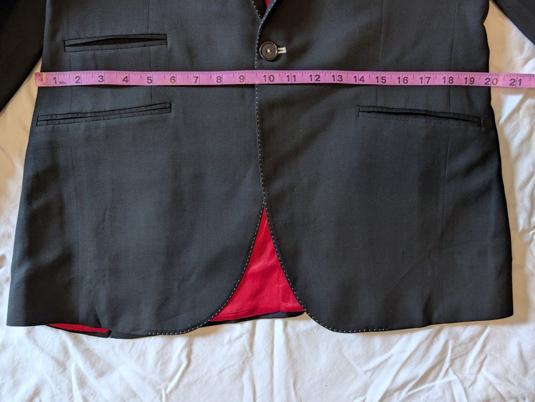 Other Black Alexander Nash peak lapel blazer with pick stitch, 42R Size 42R - 11 Thumbnail