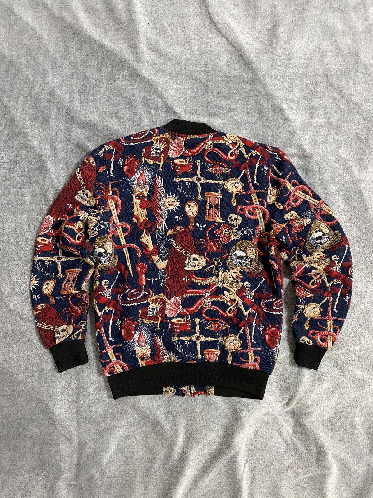 Japanese Brand All-Over Embroidery Skelet Bomber Gothic Aesthetic japanese Size US S / EU 44-46 / 1 - 12 Thumbnail