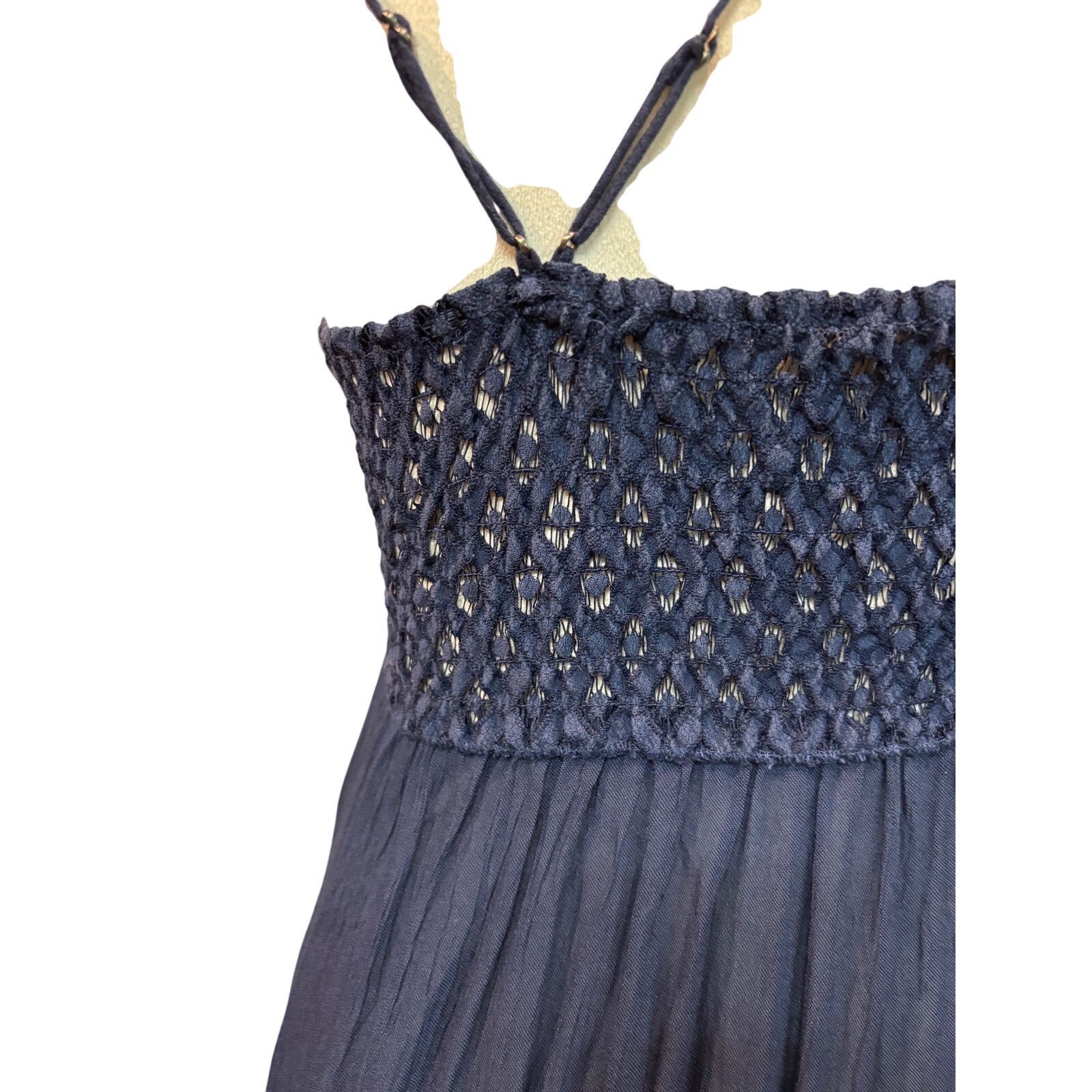 Free People Free People Adella Navy Lace Slip Mini Dress Boho Size S Size S / US 4 / IT 40 - 8 Thumbnail