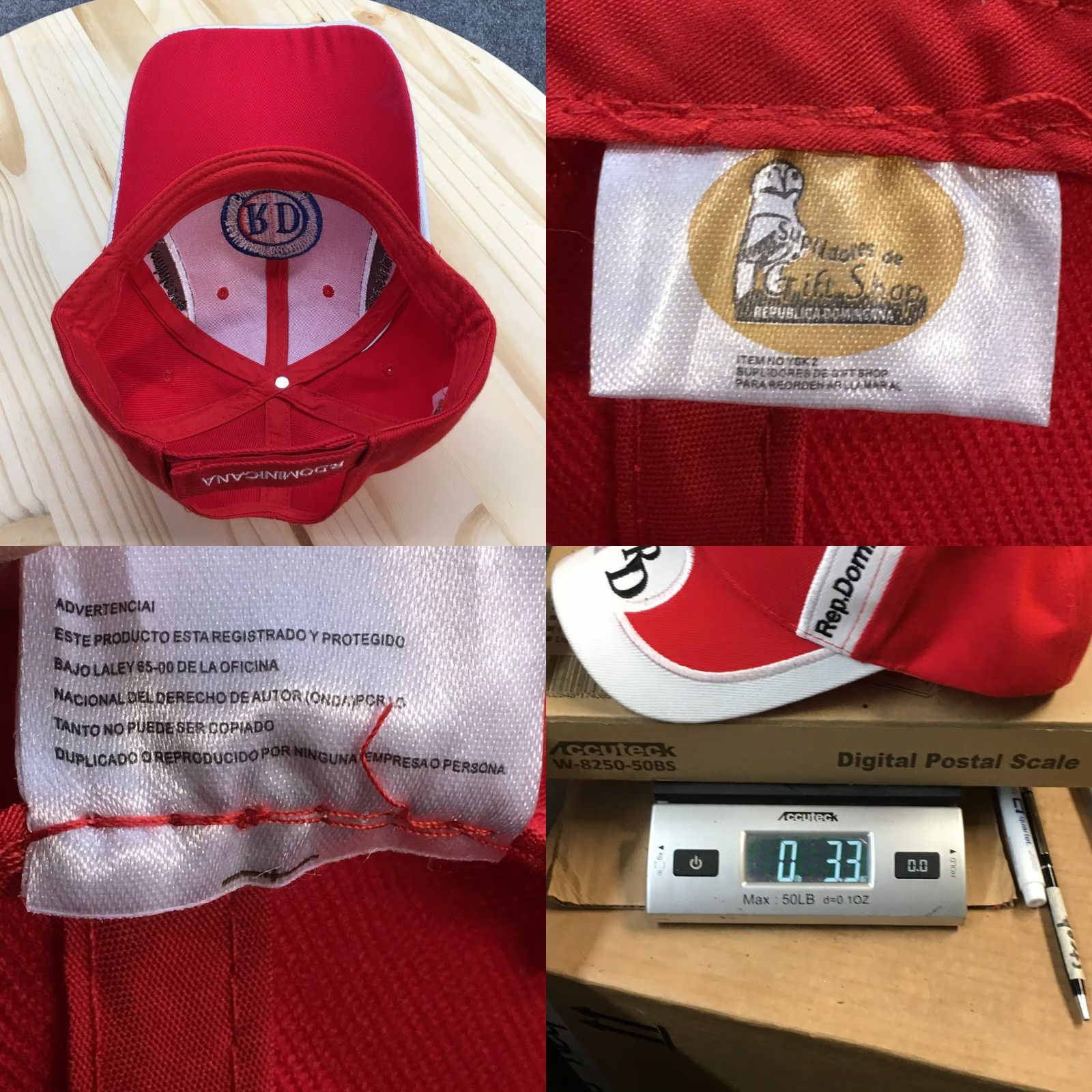Vintage Republica Dominicana Baseball Cap Hat Mens Red Adjustable Embroidered Size ONE SIZE - 8 Thumbnail