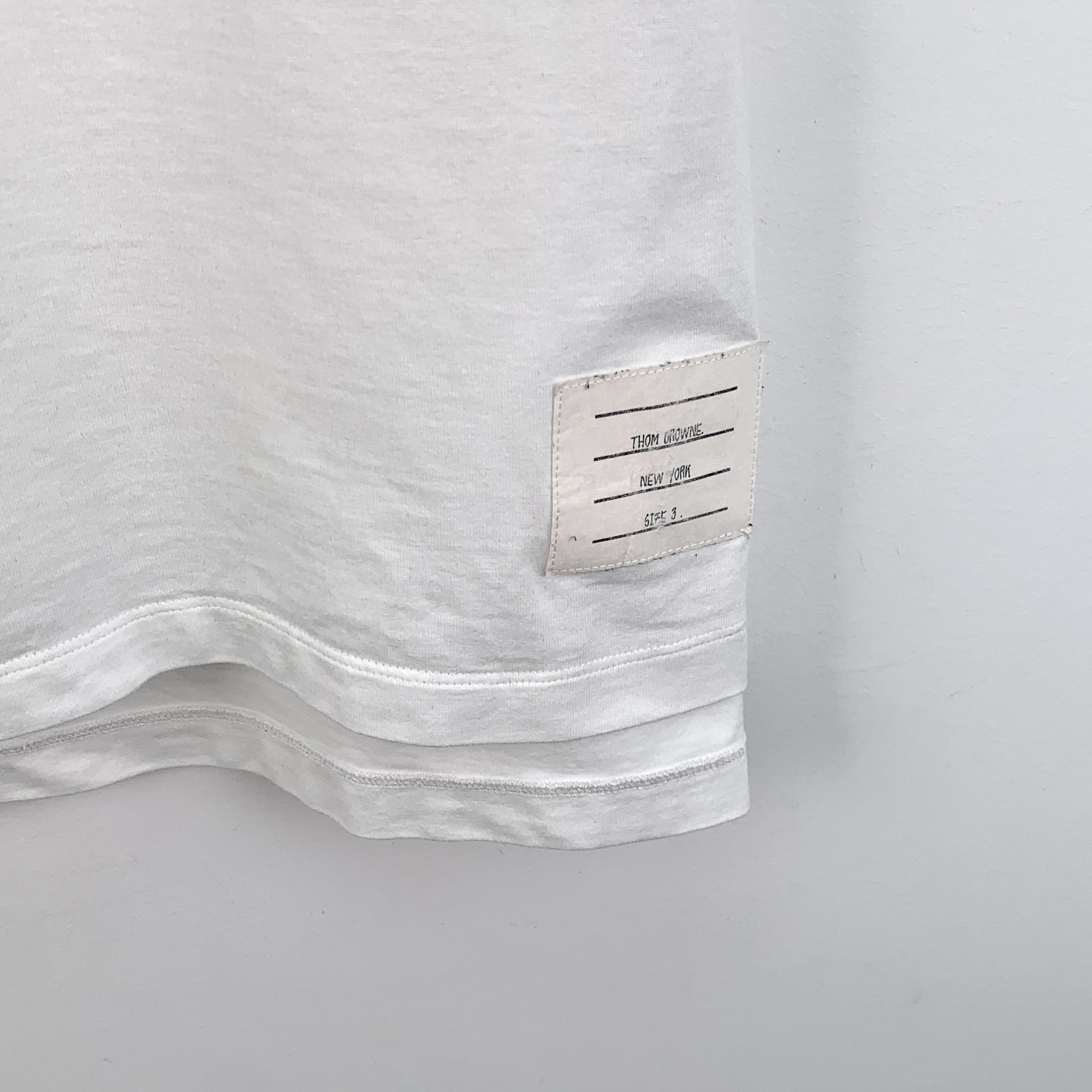 Thom Browne Thom Browne White Cotton Crewneck T-Shirt 3 Size US L / EU 52-54 / 3 - 5 Thumbnail