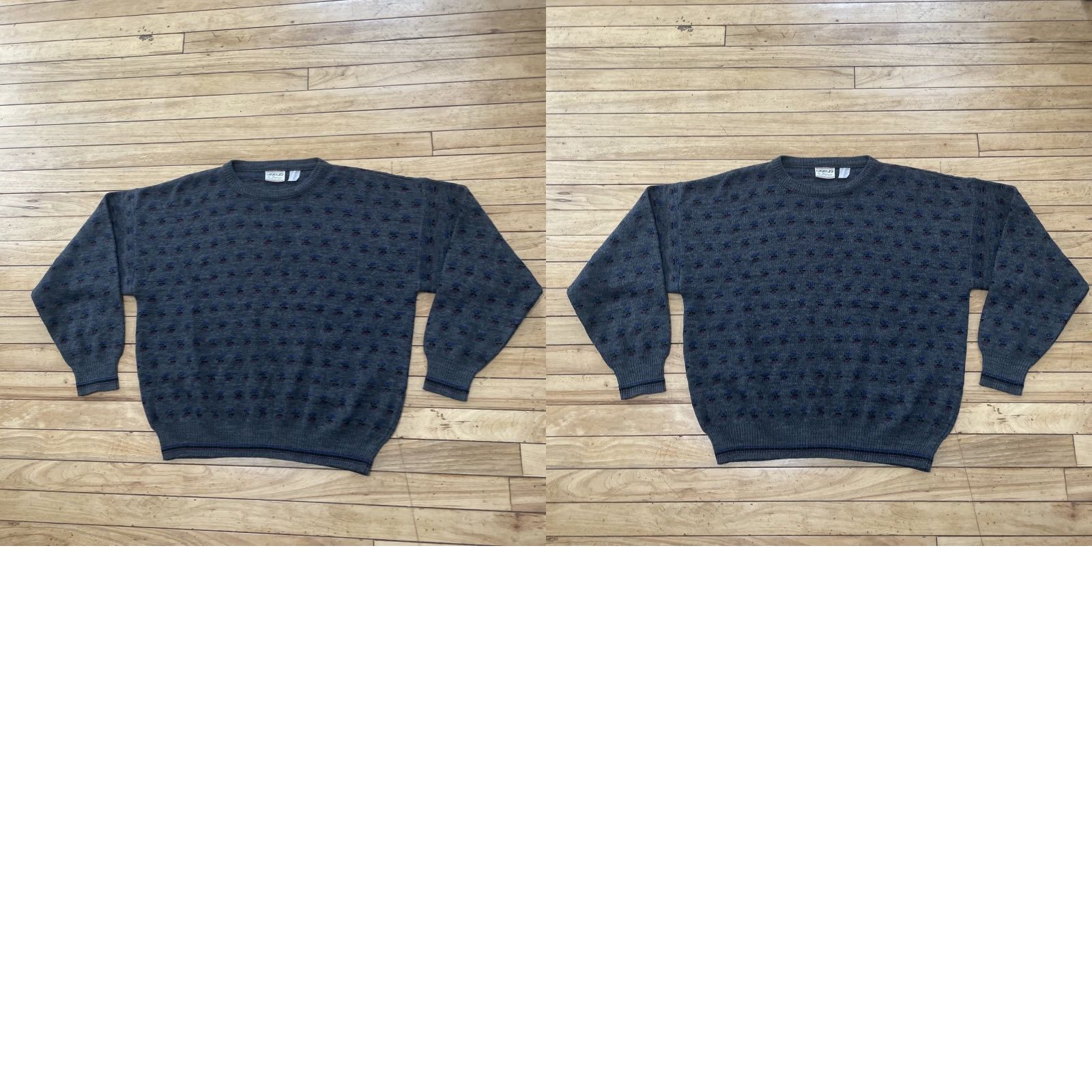 Vintage VINTAGE Giorgio Di Firenze Geometric Wool Sweater Men L Gray Knit 90s Capsule Pullover Size US L / EU 52-54 / 3 - 11 Thumbnail