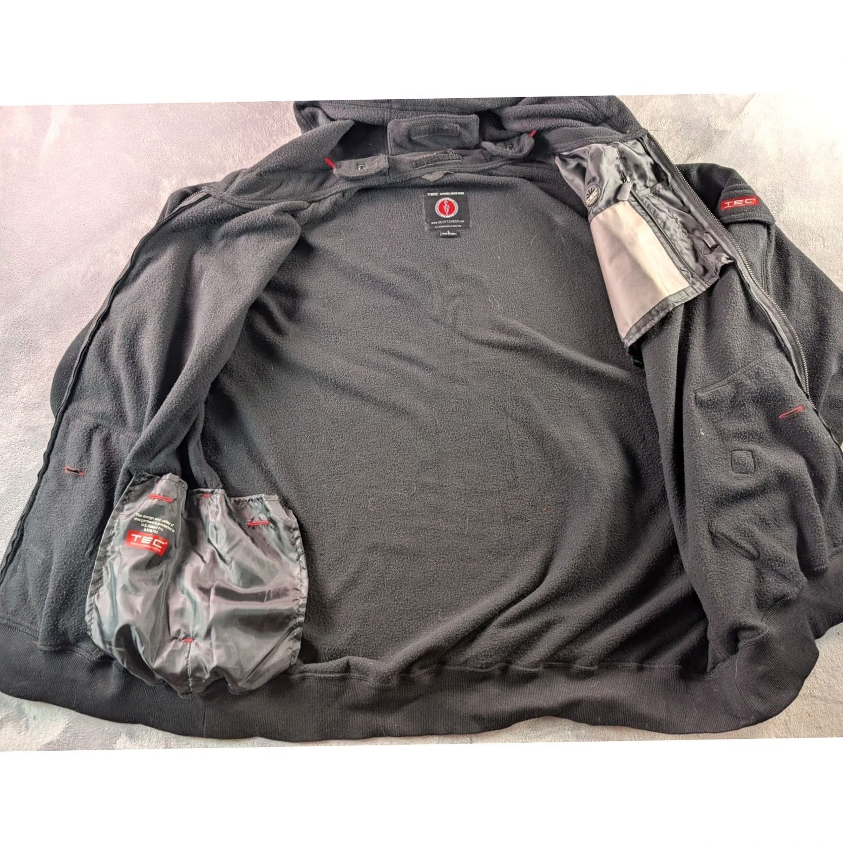 Vintage SCOTTEVEST Hoodie Black Full Zip Fleece Multi Pocket Tech Travel Jacket Men's L Size US L / EU 52-54 / 3 - 6 Thumbnail