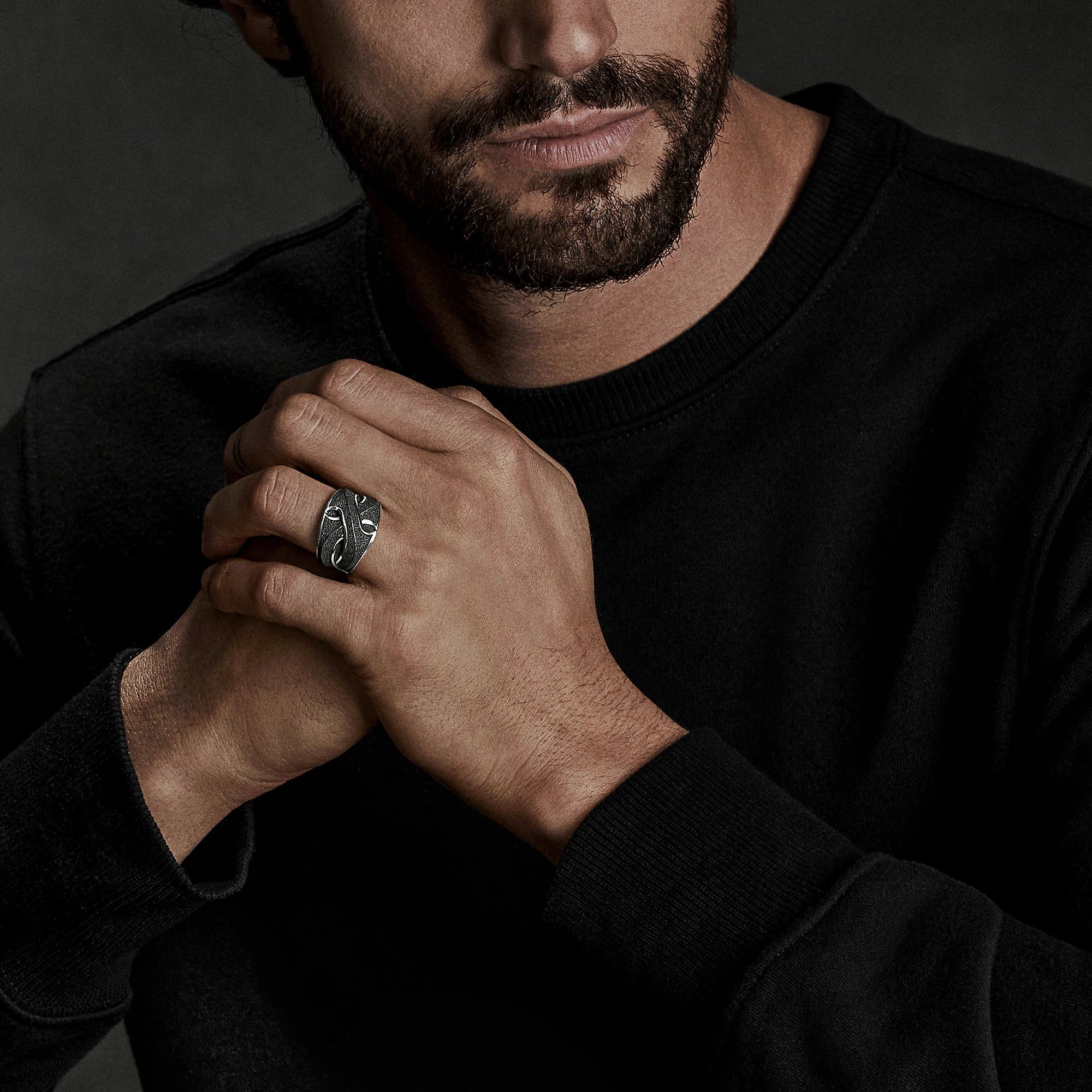 David Yurman o1w1db10325 Size:OS/ Armory Cigar Band Ring in Silver Size ONE SIZE - 4 Thumbnail
